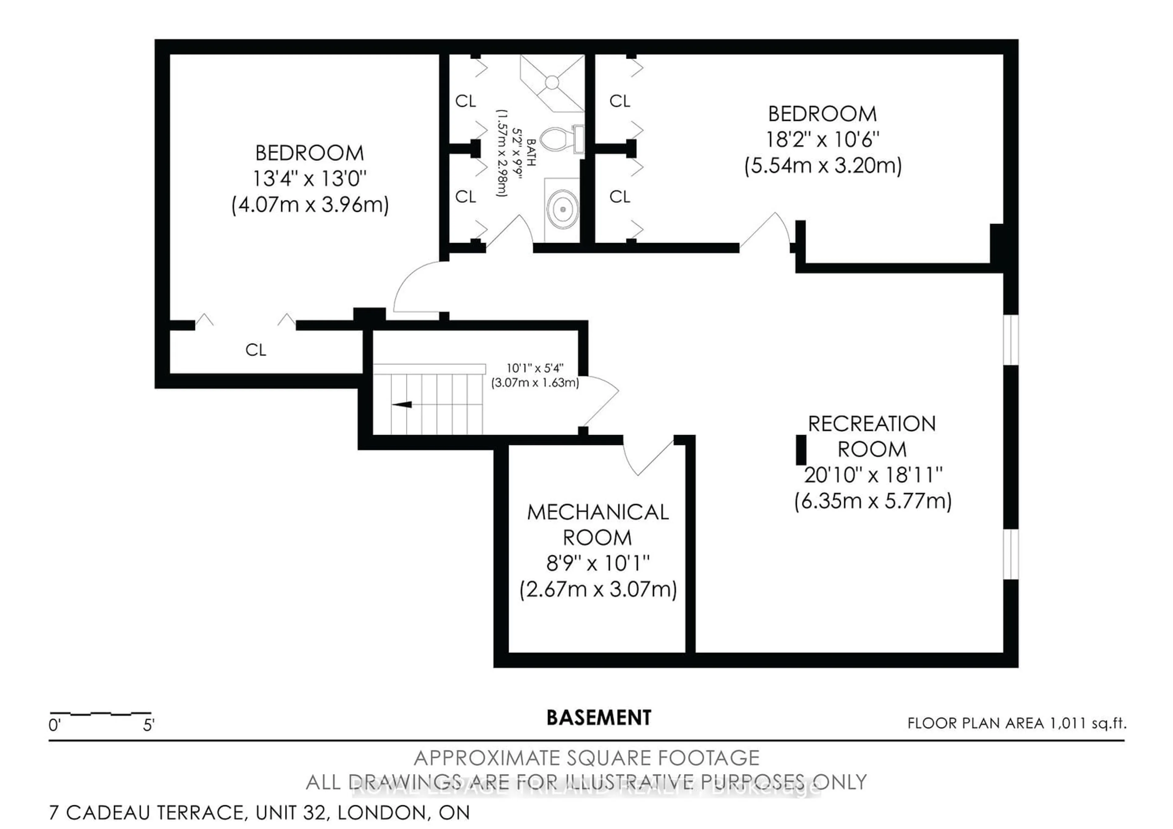 Floor plan for 7 Cadeau Terr #32, London Ontario N6K 4S8