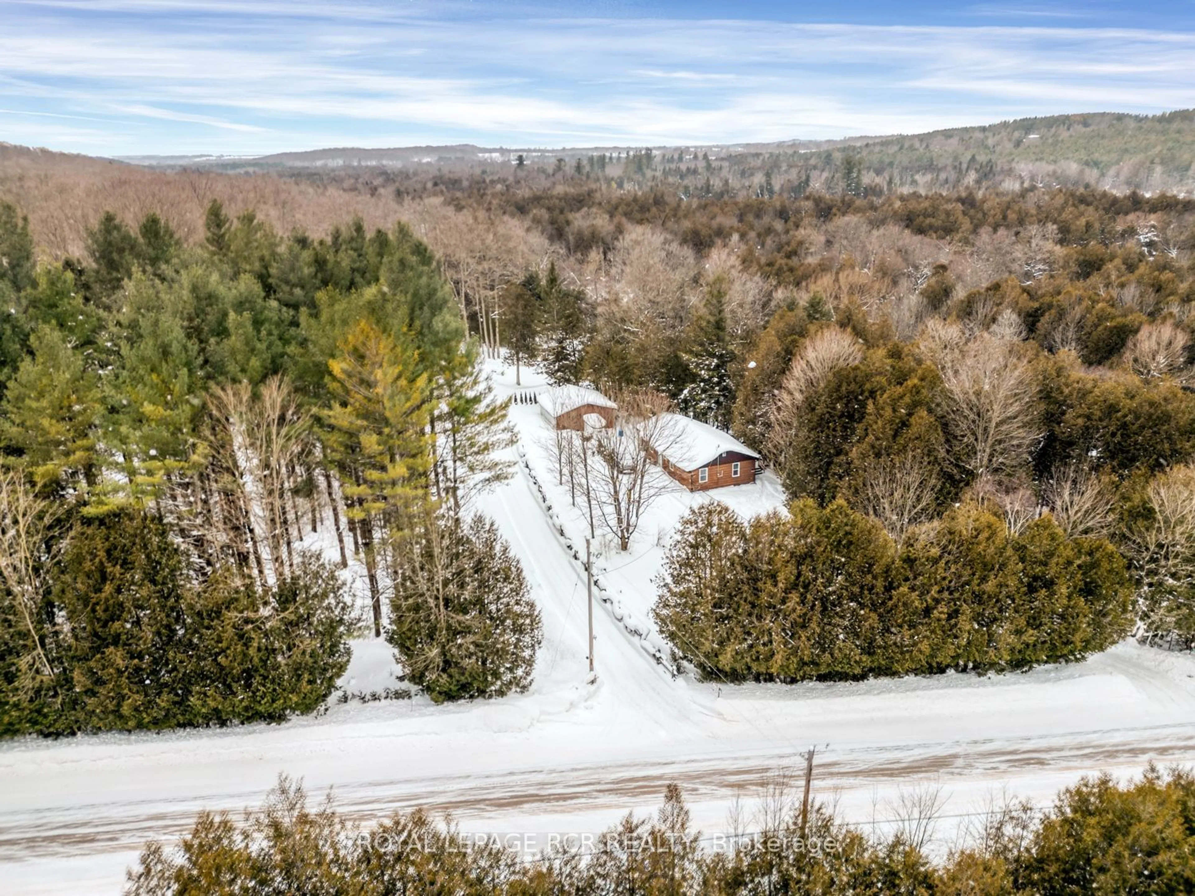 A pic from outside/outdoor area/front of a property/back of a property/a pic from drone, forest/trees view for 493824 Baptist Church Rd, West Grey Ontario N0C 1K0