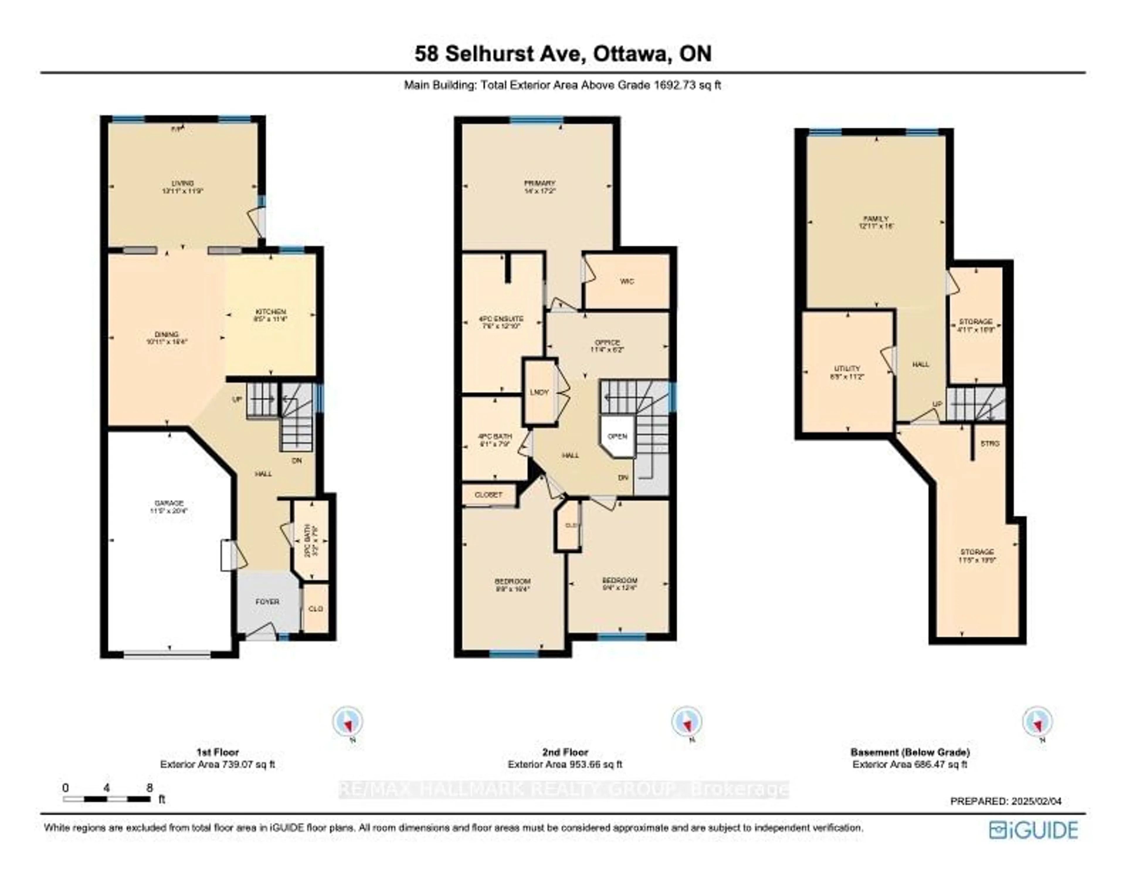 Floor plan for 58 Selhurst Ave, Ottawa Ontario K2G 7E5