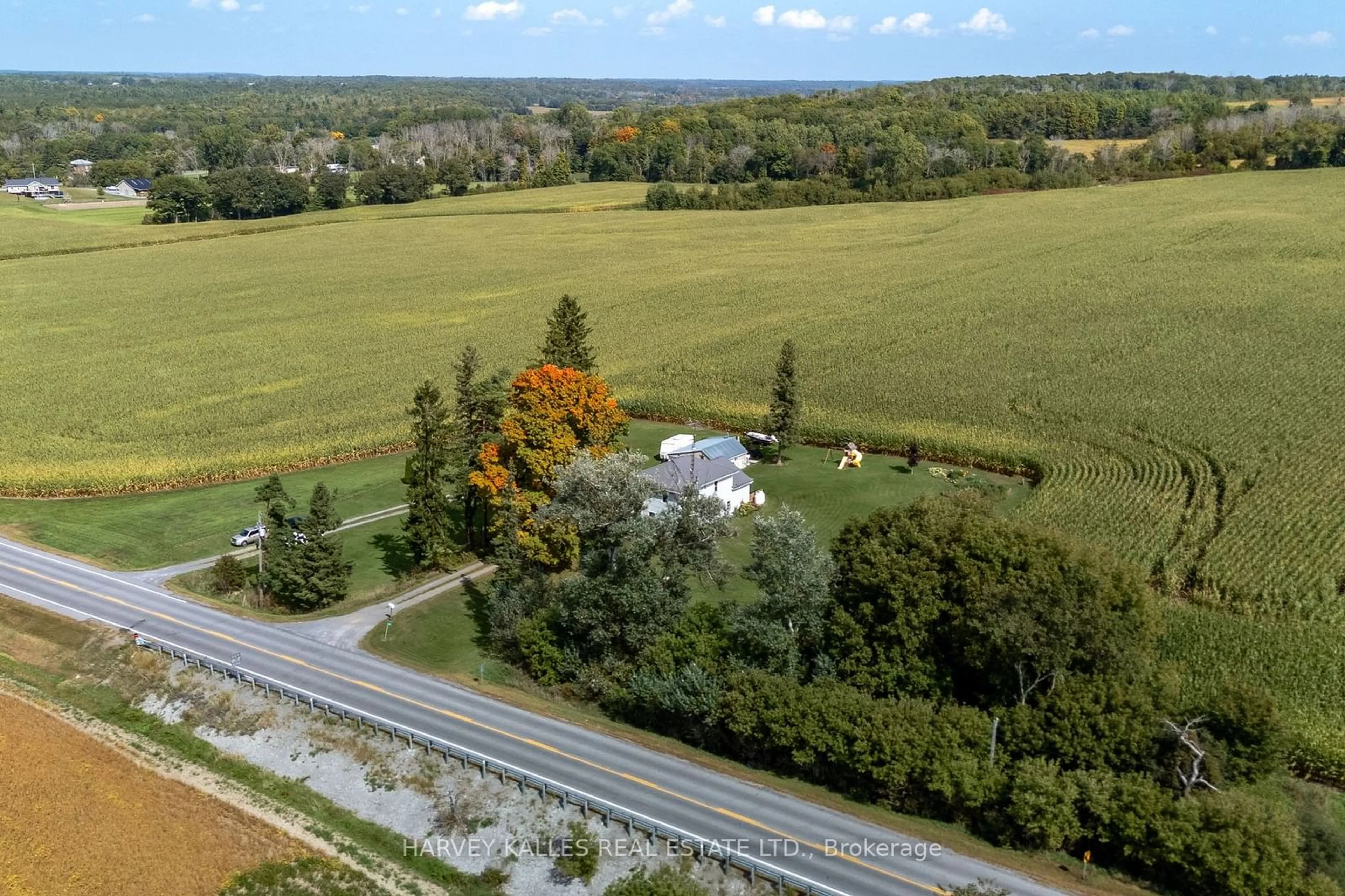 A pic from outside/outdoor area/front of a property/back of a property/a pic from drone, water/lake/river/ocean view for 52 County Road 18 Rd, Greater Napanee Ontario K7R 3K9