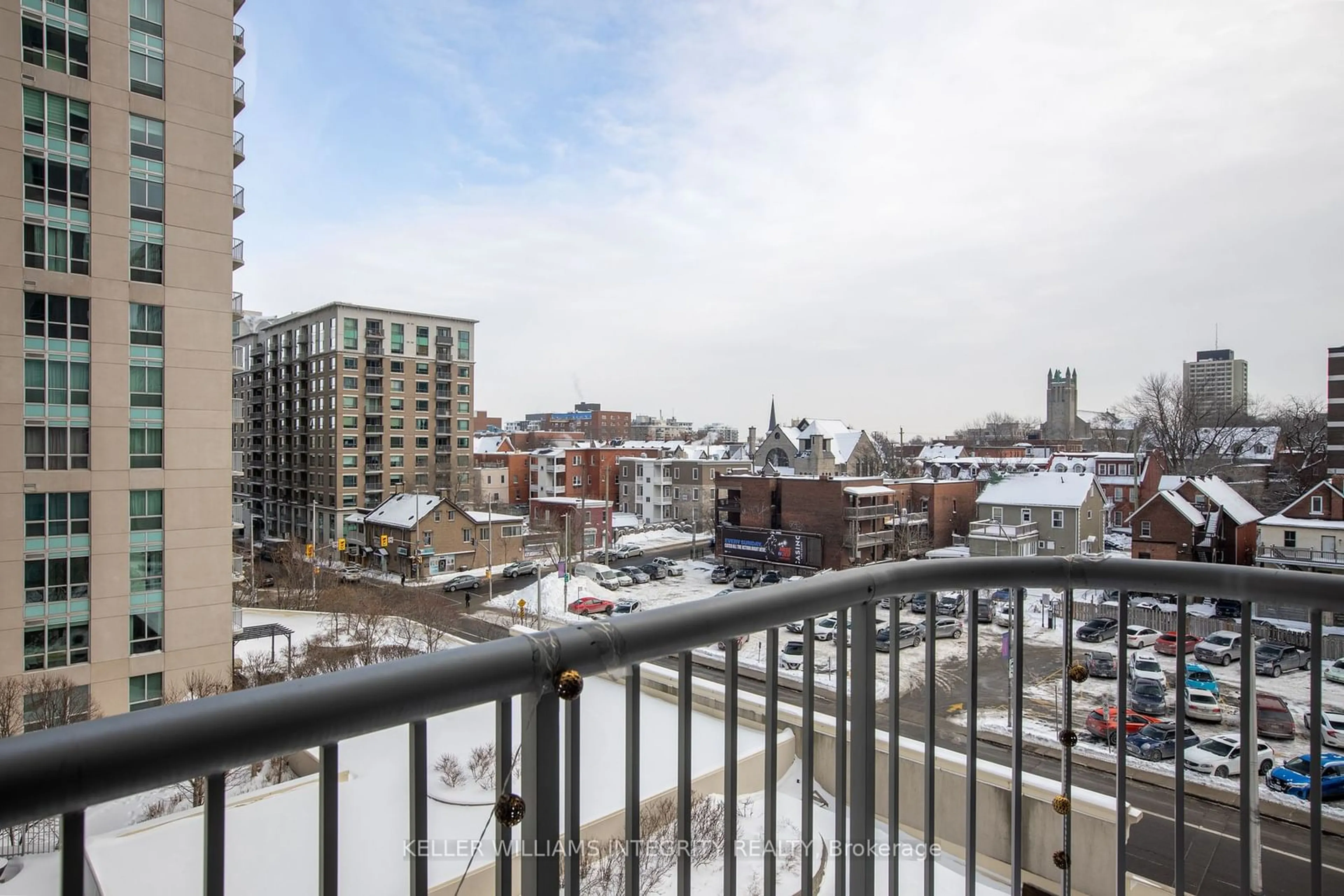 Balcony in the apartment, city buildings view from balcony for 200 Rideau St #610, Lower Town - Sandy Hill Ontario K1N 5Y1