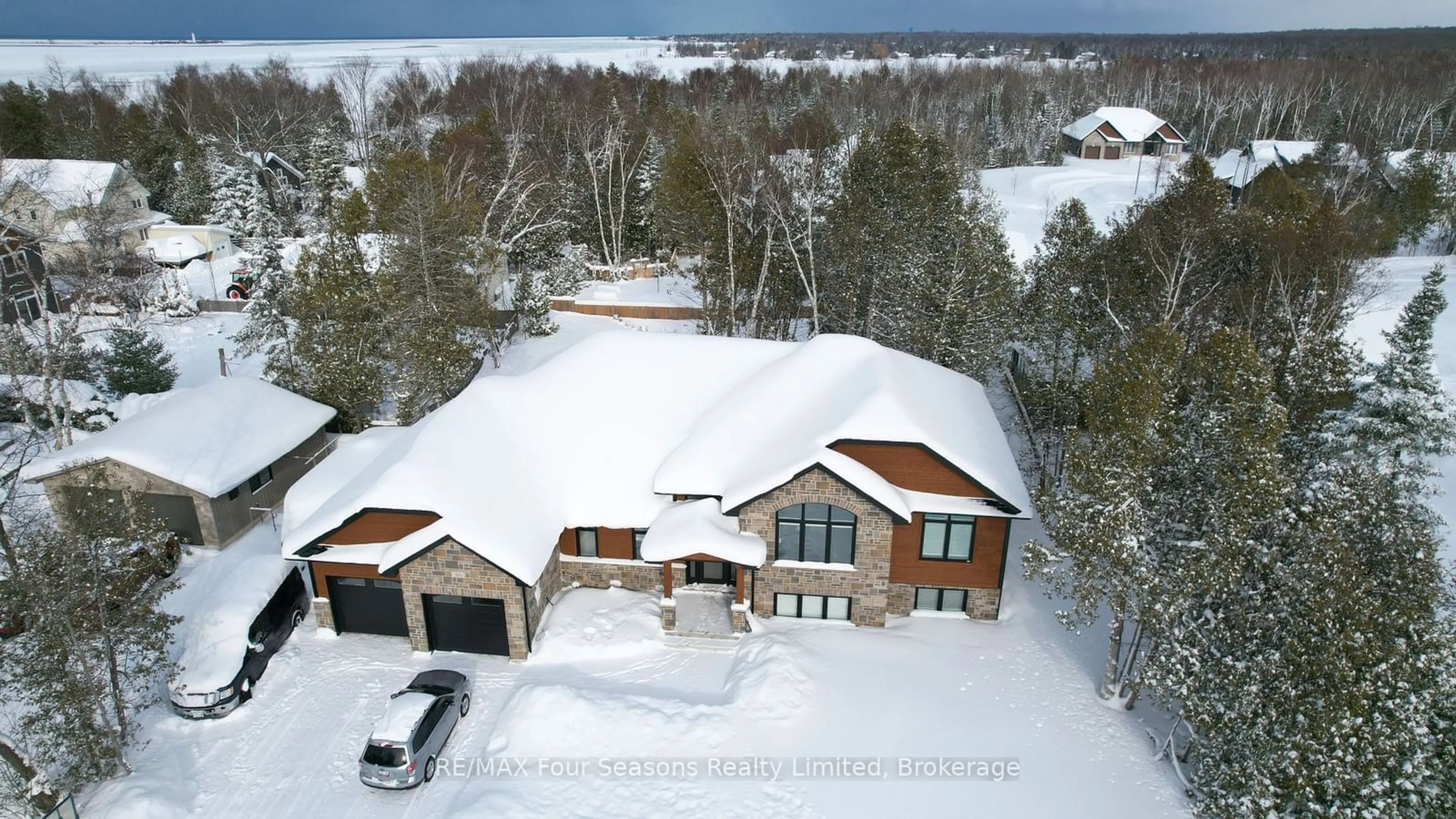 A pic from outside/outdoor area/front of a property/back of a property/a pic from drone, unknown for 410 Concession Road 10, Saugeen Shores Ontario N0H 2C6