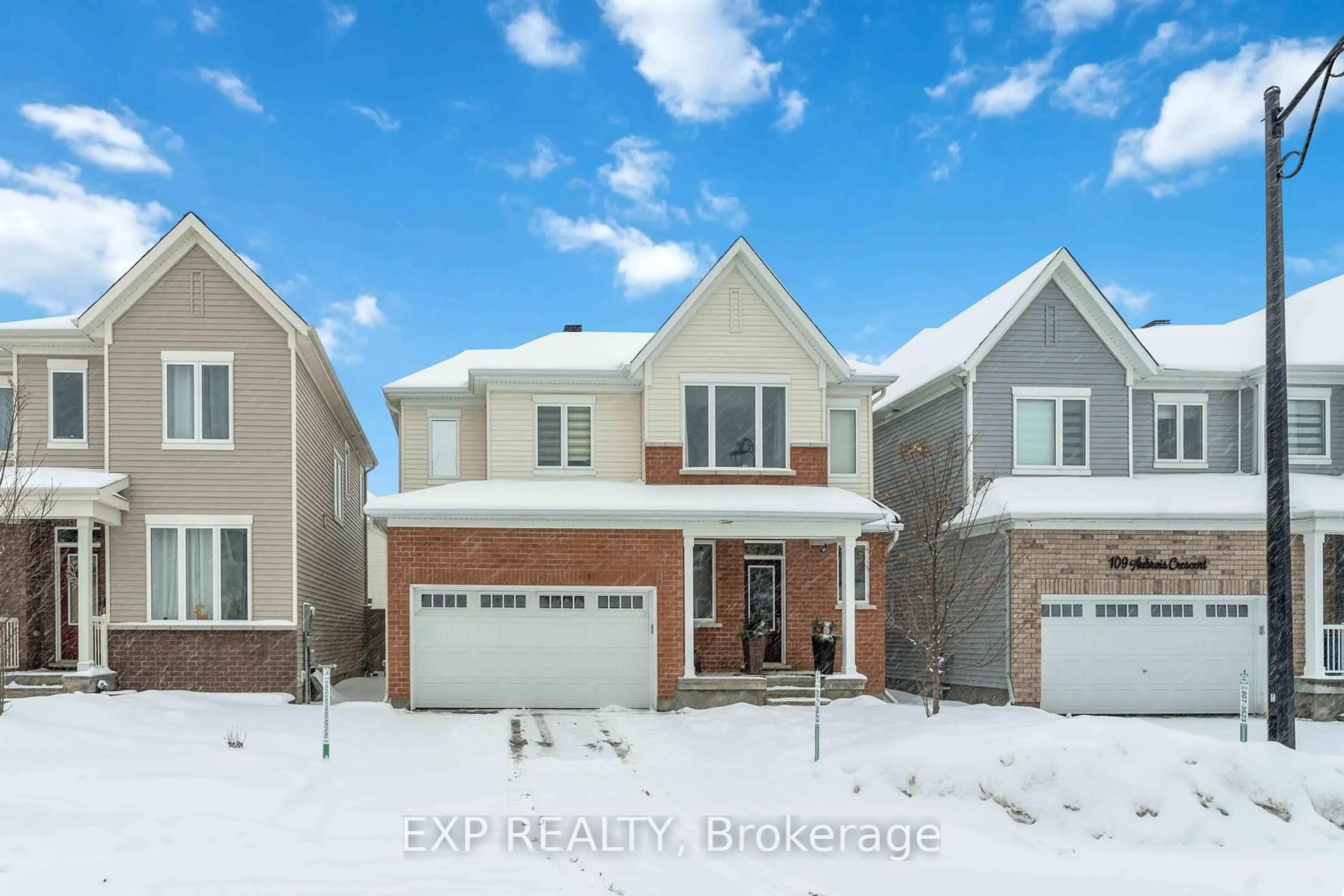 Home with brick exterior material, street for 107 Aubrais Cres, Orleans - Convent Glen and Area Ontario K1W 0M9