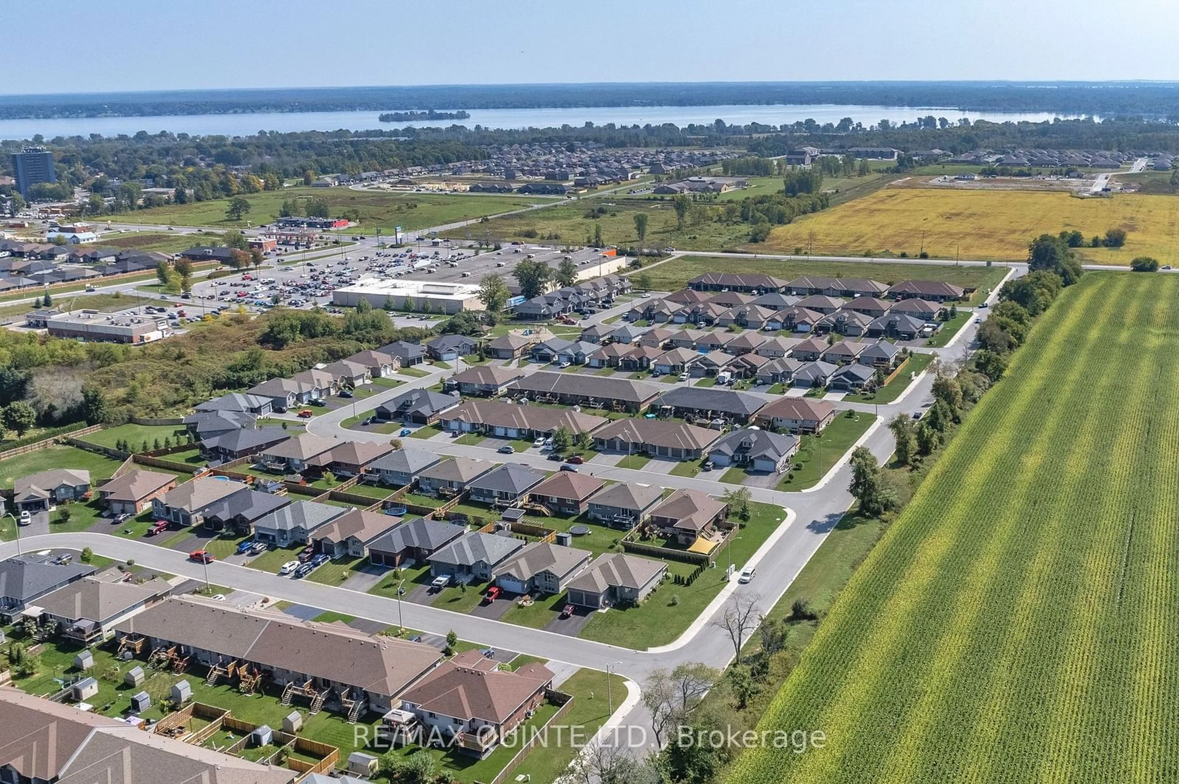 A pic from outside/outdoor area/front of a property/back of a property/a pic from drone, water/lake/river/ocean view for 56 Mcintosh Cres, Quinte West Ontario K8V 0G1