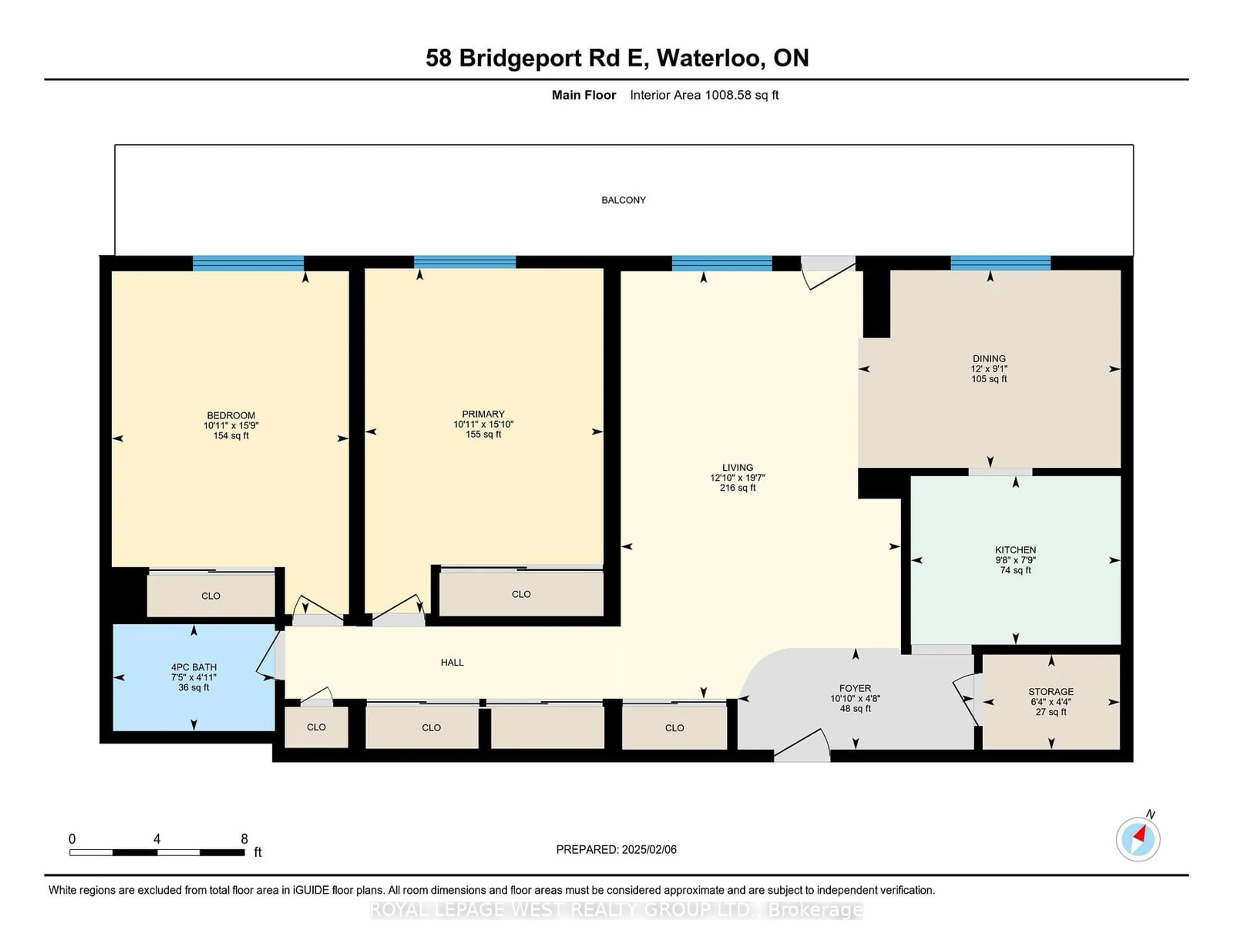 Floor plan for 58 Bridgeport Rd #508, Waterloo Ontario N2J 4H5