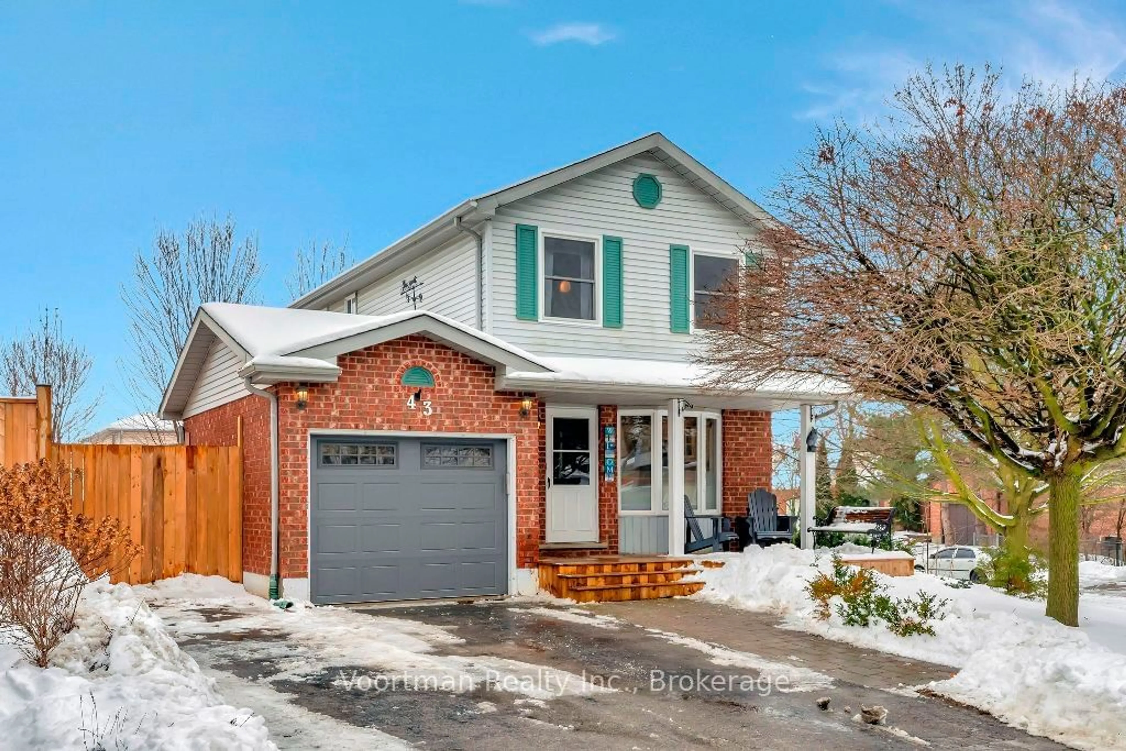 Home with brick exterior material, street for 43 Ploughmans Cres, Cambridge Ontario N1P 1B2