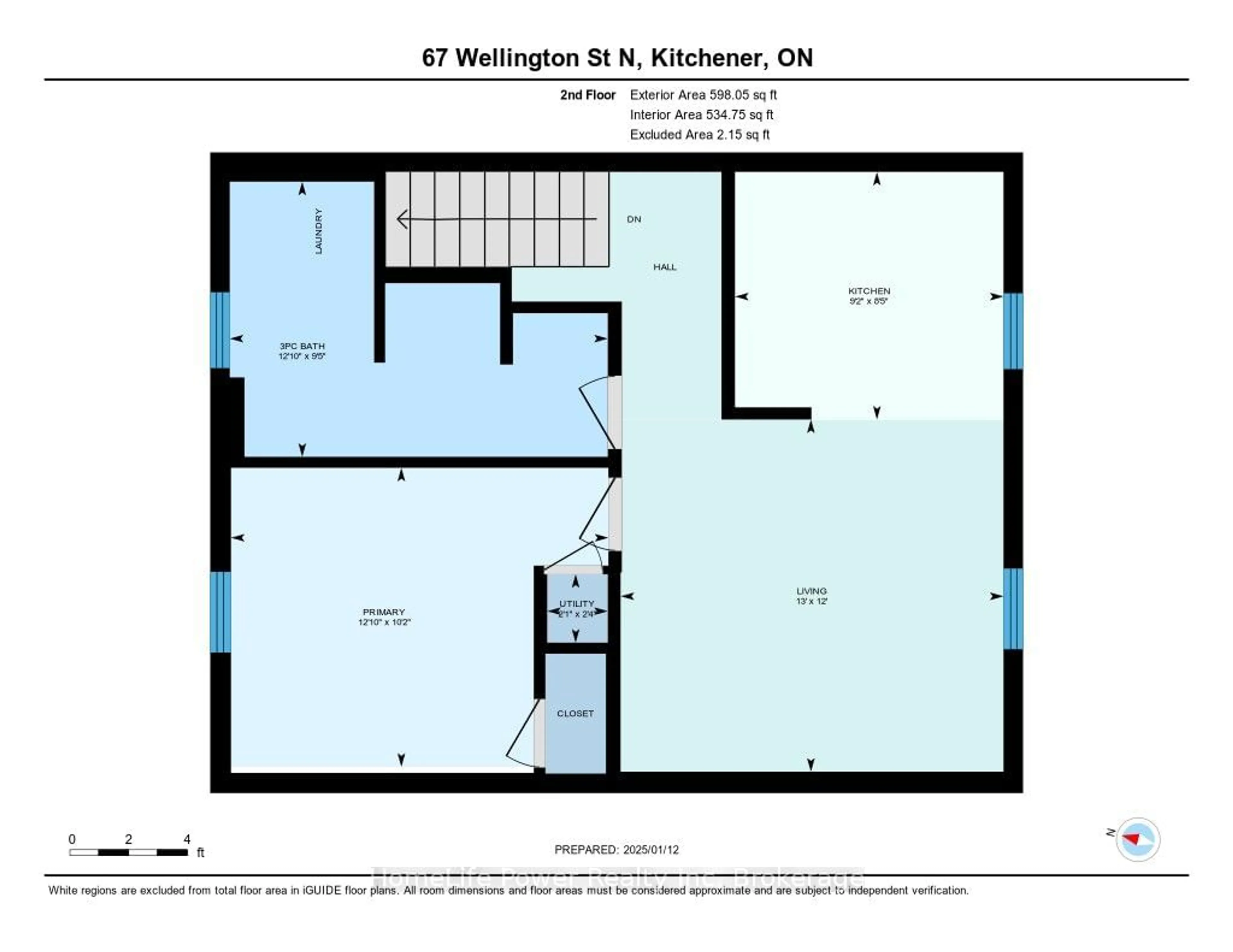 Floor plan for 67 Wellington St, Kitchener Ontario N2H 5J5