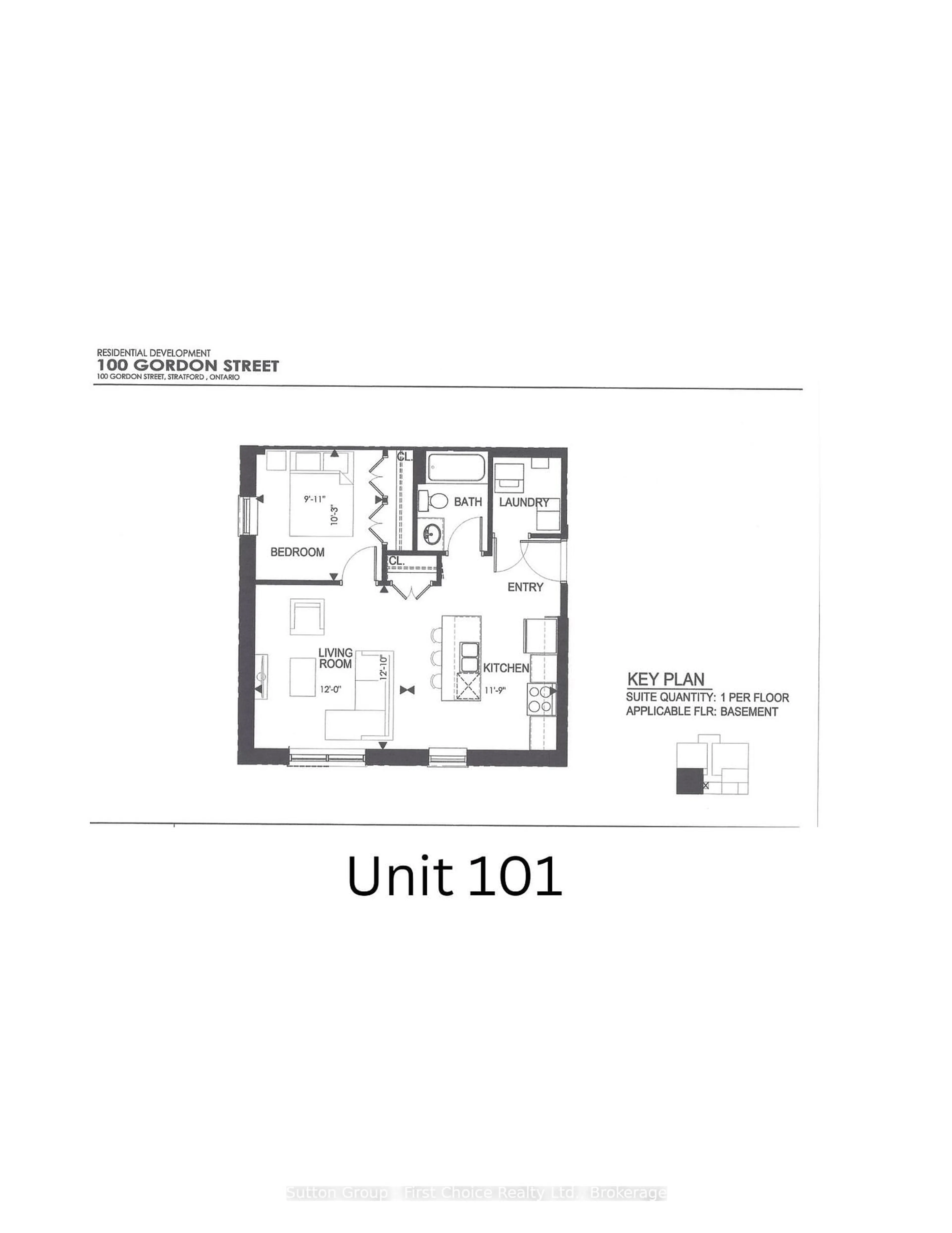 Floor plan for 100 GORDON St #101, Stratford Ontario N5A 7T8