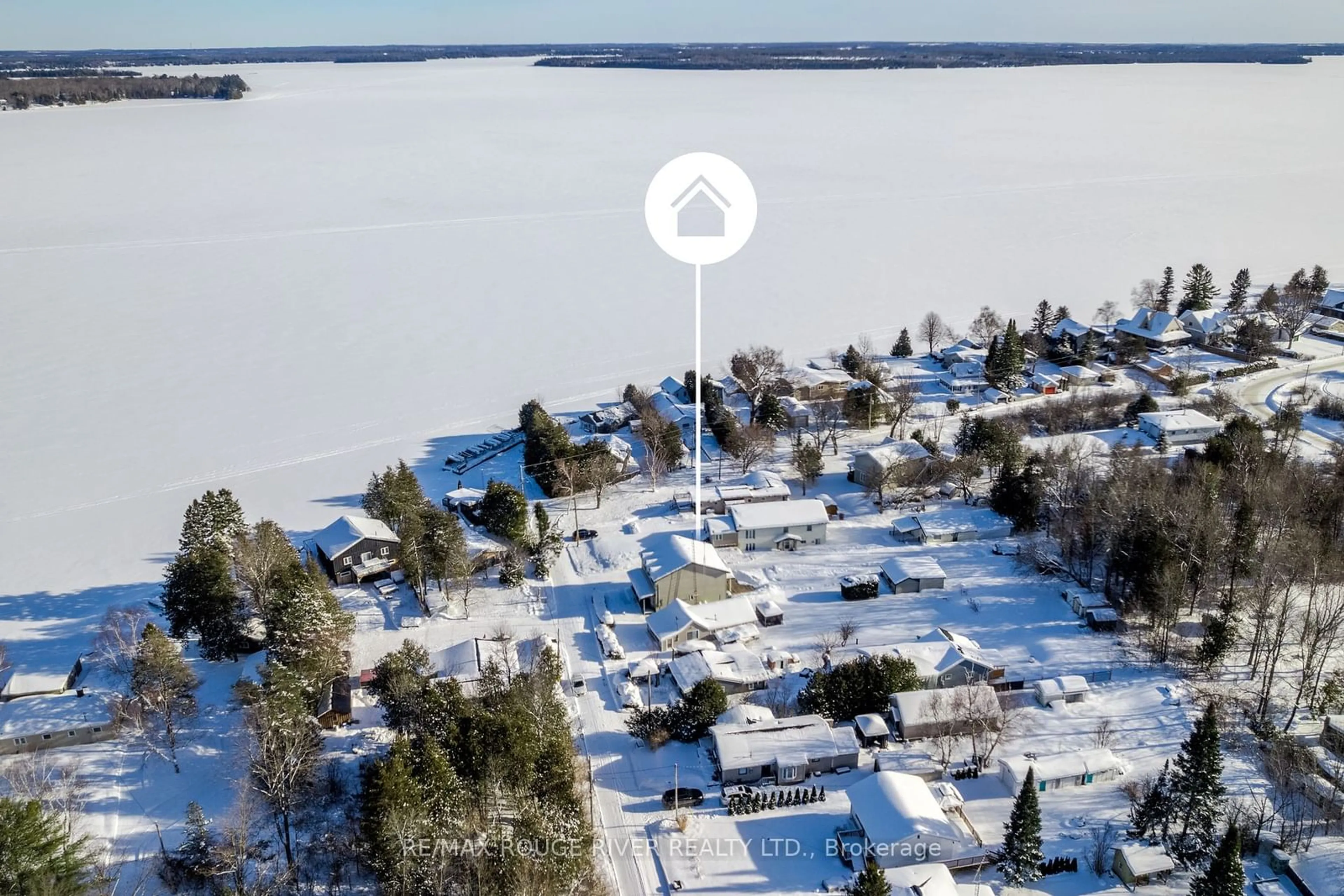 A pic from outside/outdoor area/front of a property/back of a property/a pic from drone, water/lake/river/ocean view for 24 Cedar Dale Dr, Kawartha Lakes Ontario K0M 2B0