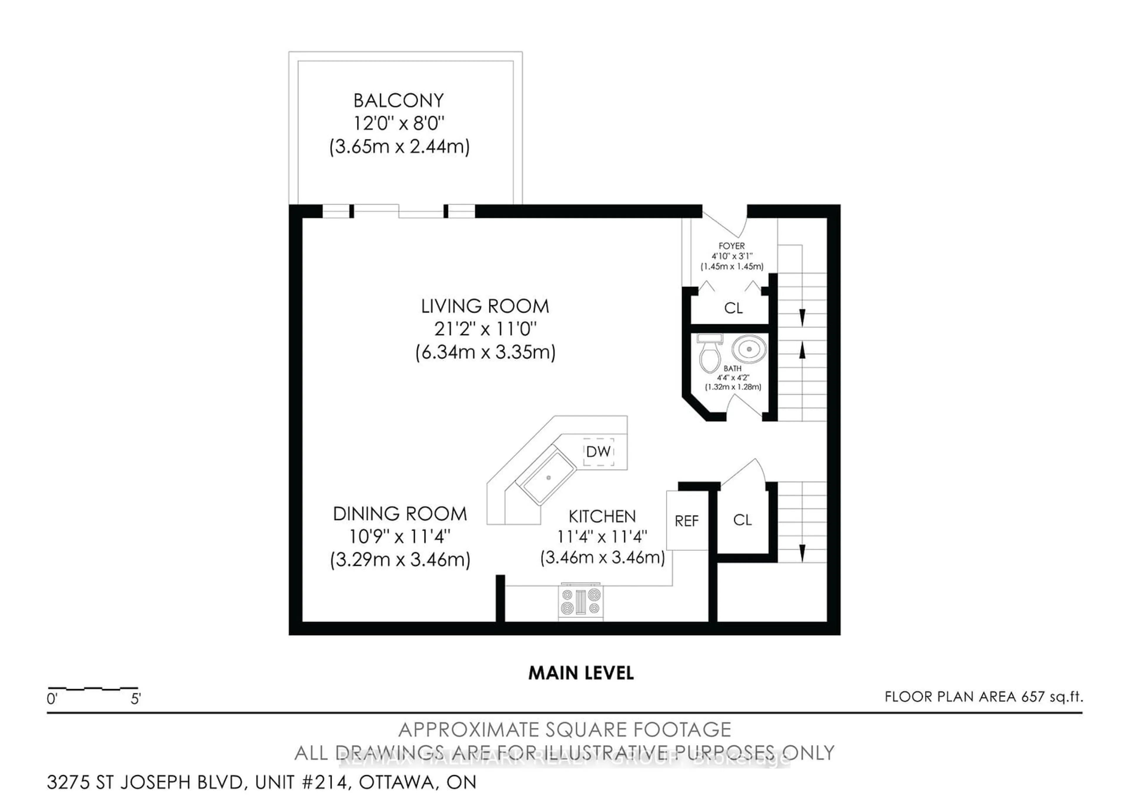 Floor plan for 3275 St Joseph Blvd #214, Orleans - Cumberland and Area Ontario K1E 3Y2