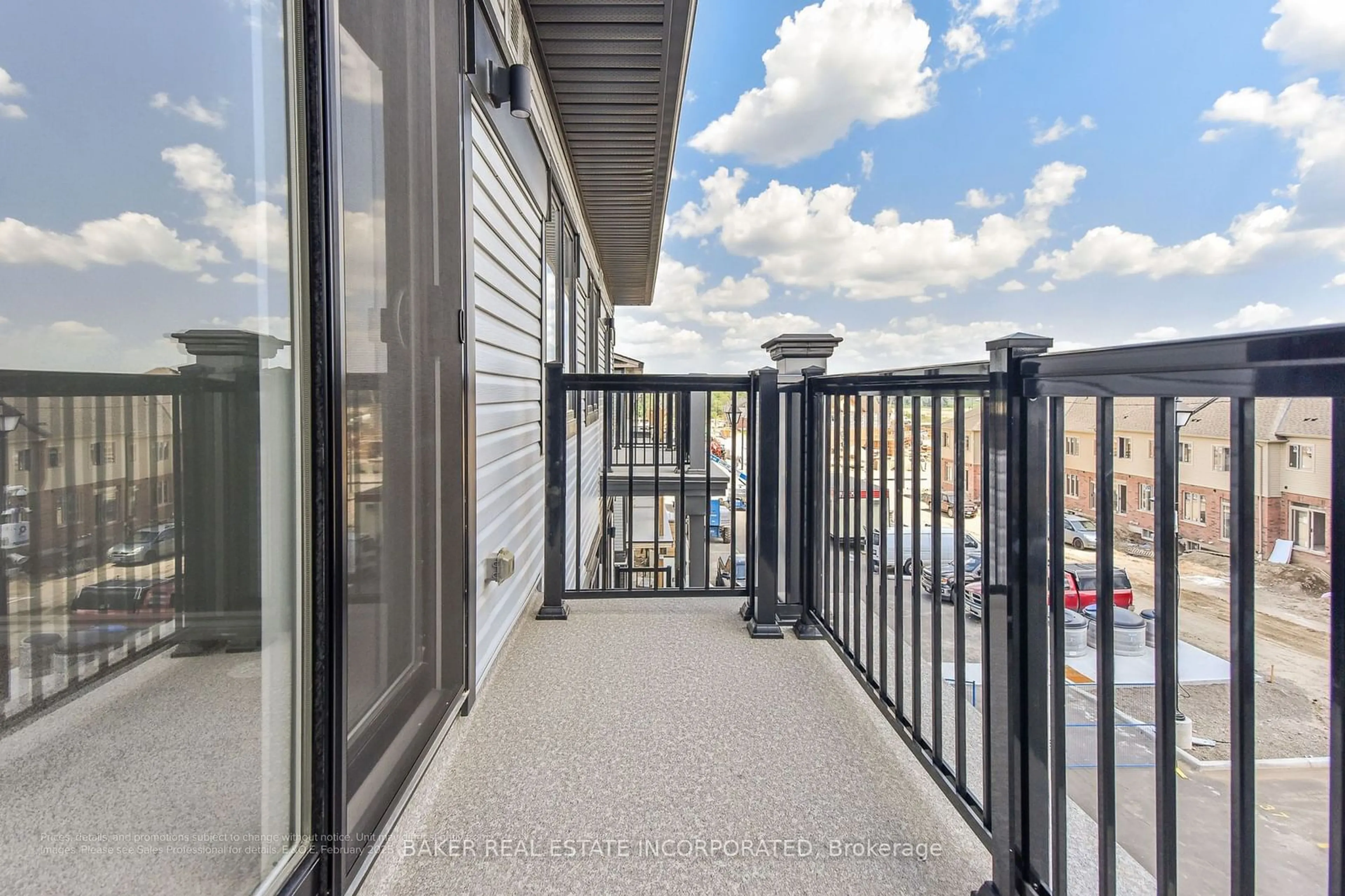 Patio, city buildings view from balcony for 20 Lomond Lane #Lot 10, Kitchener Ontario N2R 0T6