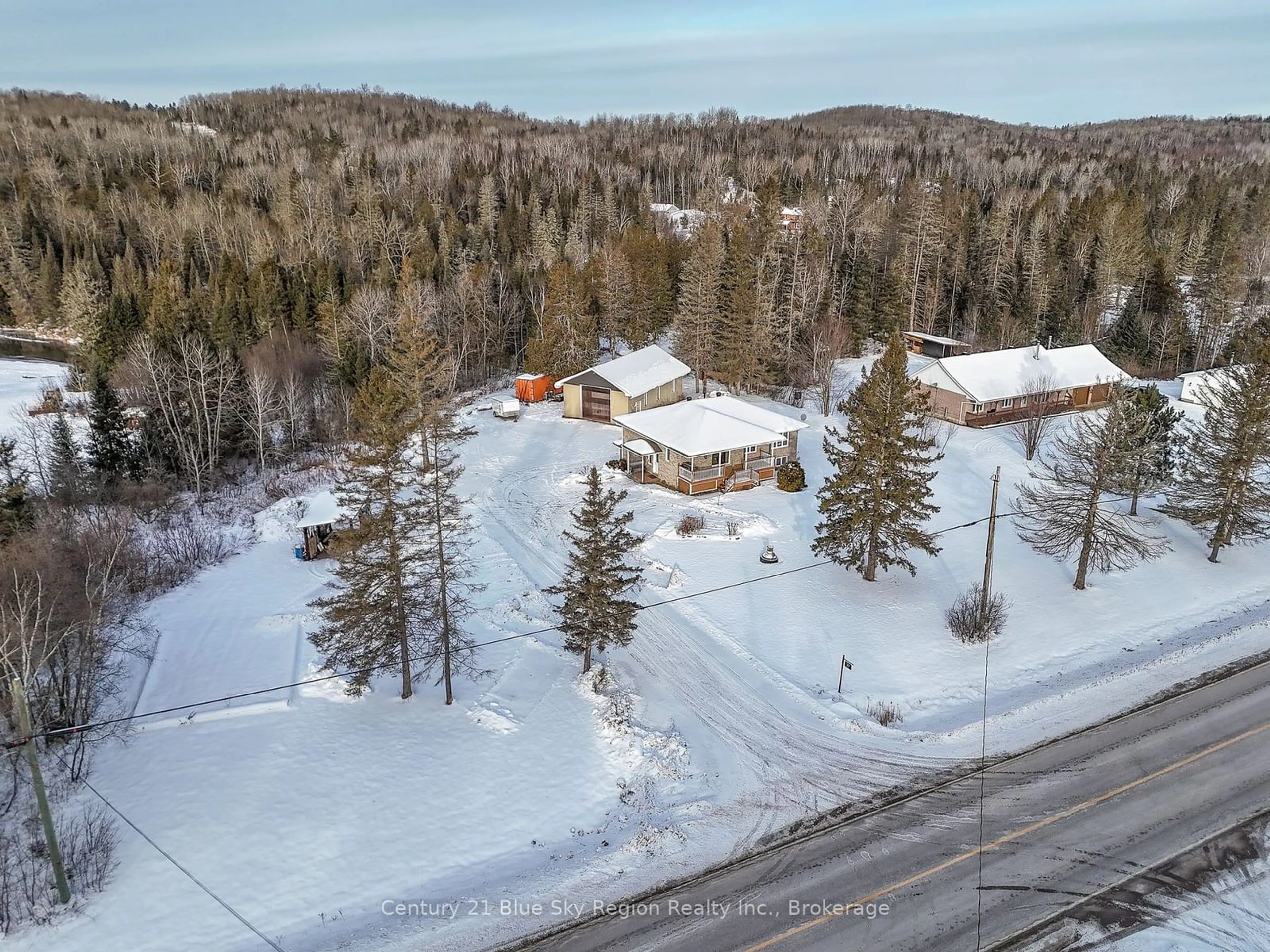 A pic from outside/outdoor area/front of a property/back of a property/a pic from drone, street for 37 Highway 531, Bonfield Ontario P0H 1E0