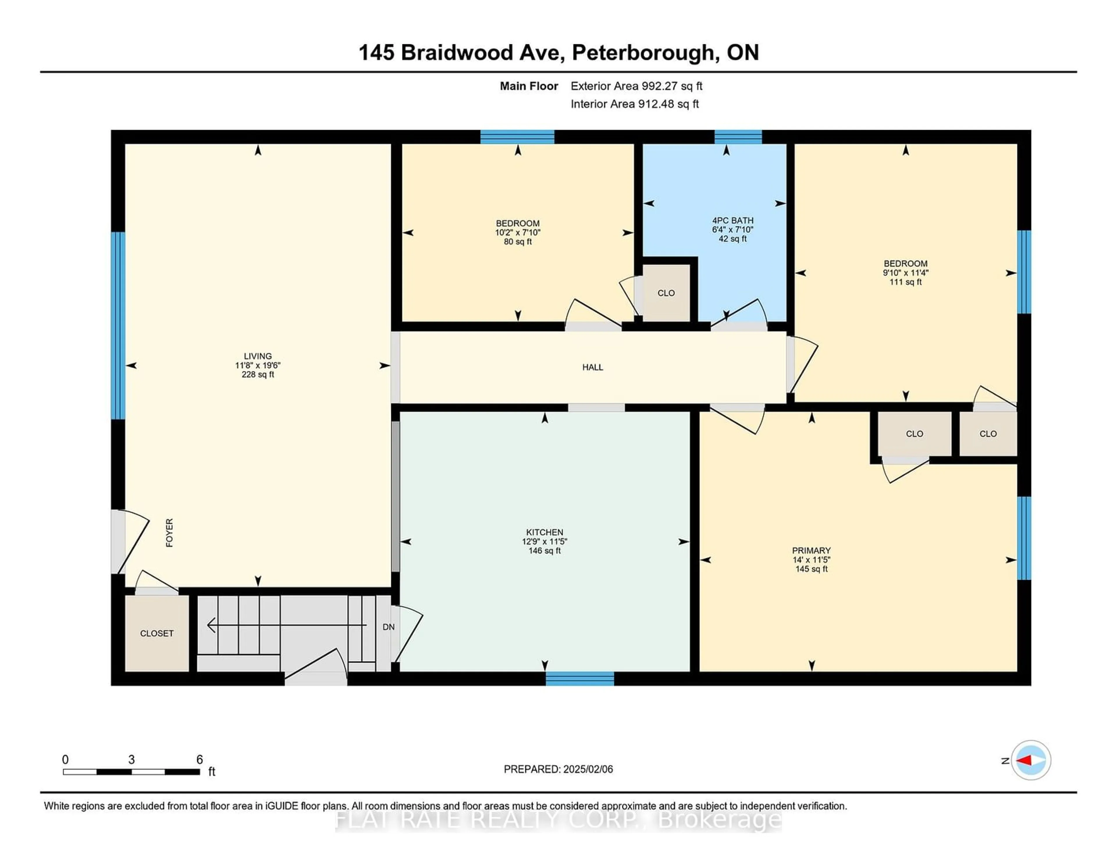 Floor plan for 145 Braidwood Ave, Peterborough Ontario K9J 1T7