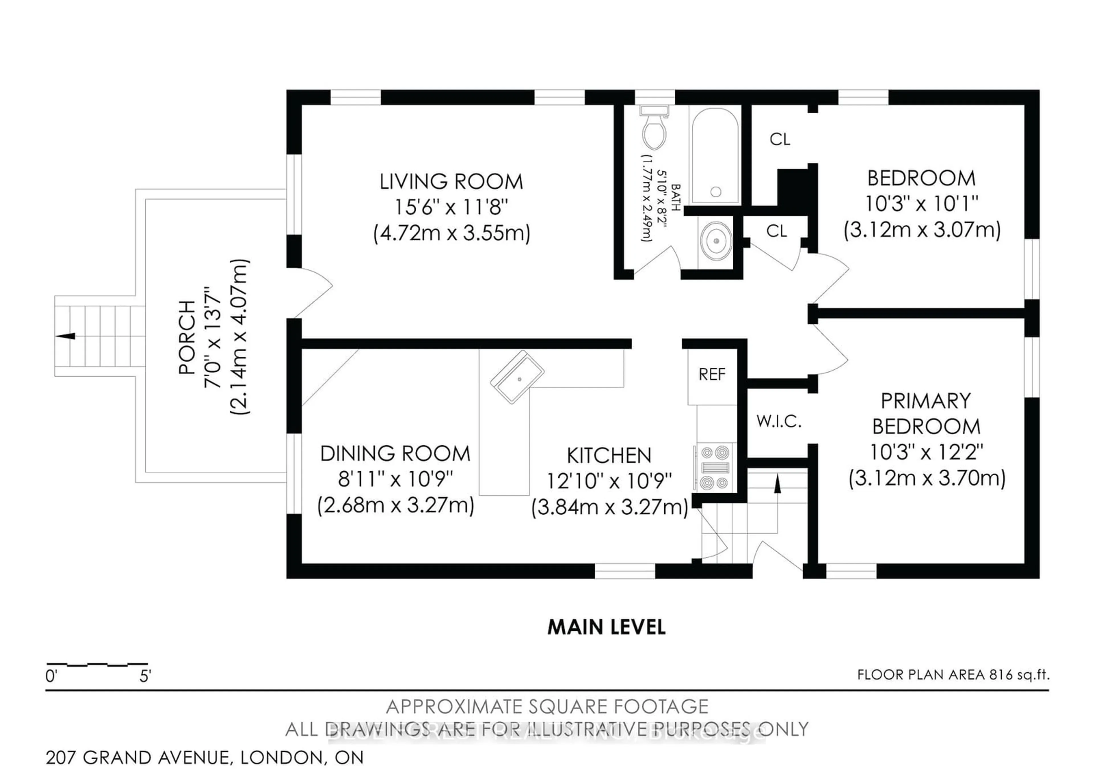 Floor plan for 207 Grand Ave, London Ontario N6C 1M6