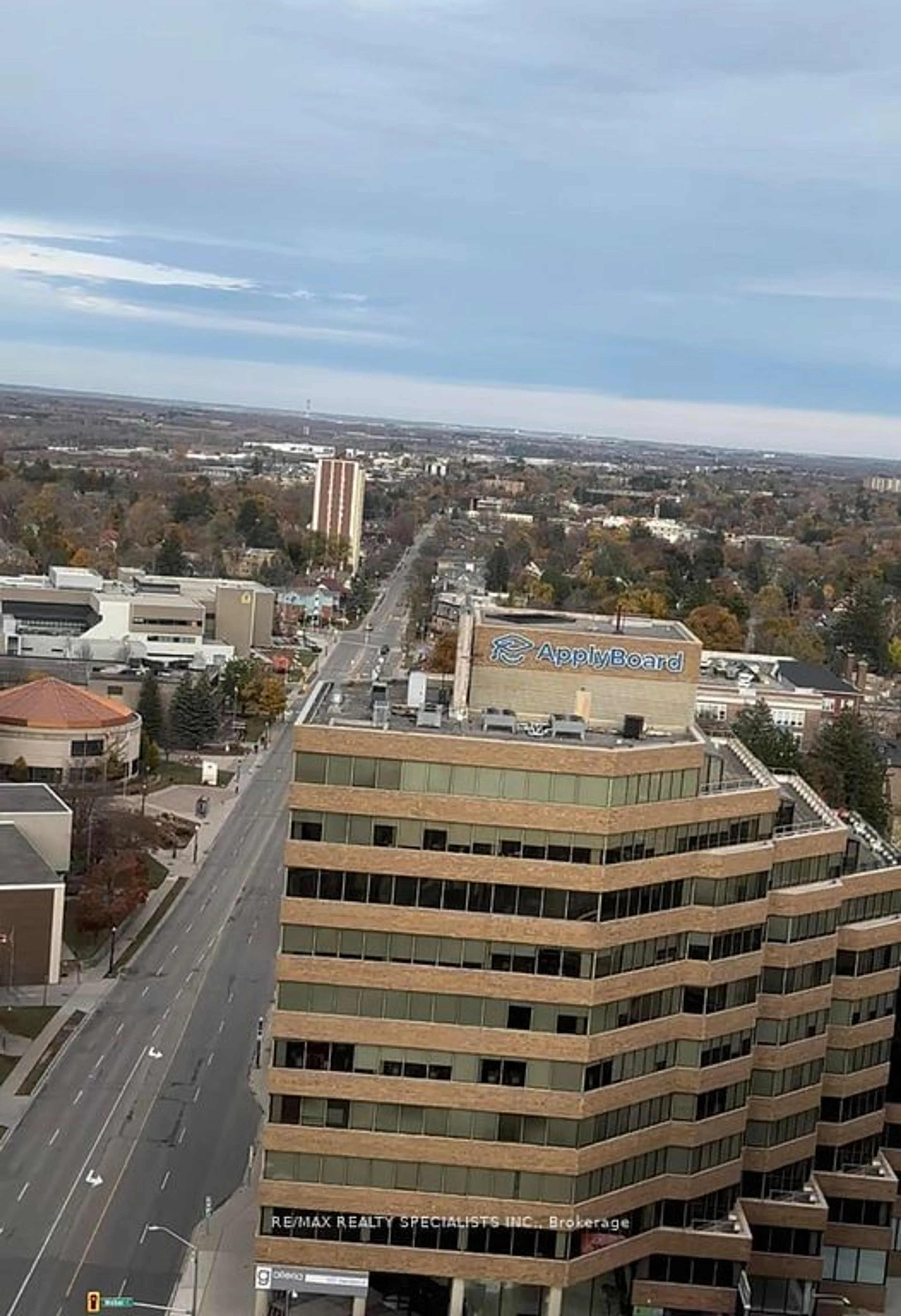 A pic from outside/outdoor area/front of a property/back of a property/a pic from drone, city buildings view from balcony for 60 Frederick St #3309, Kitchener Ontario N2H 0C7