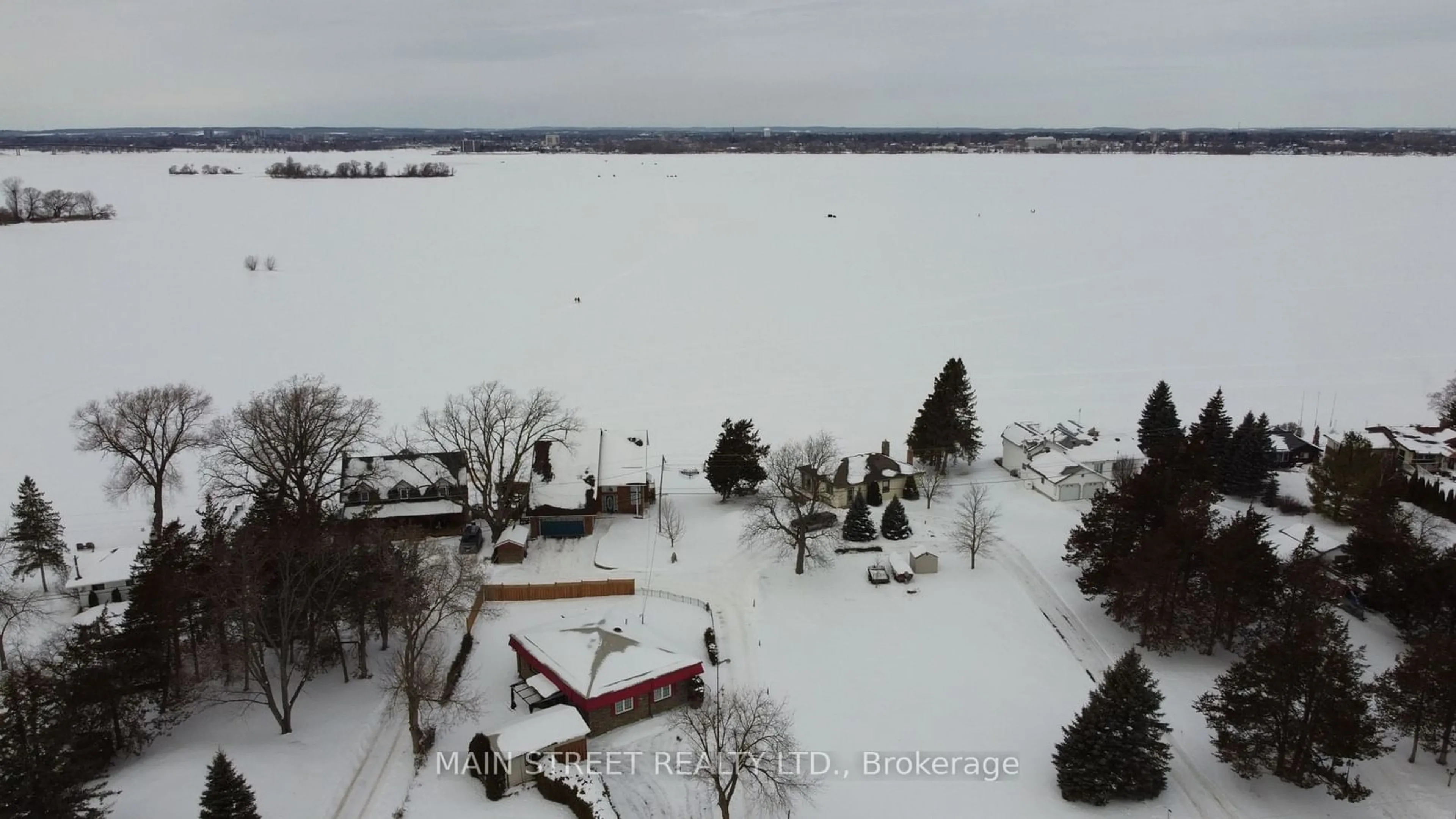 A pic from outside/outdoor area/front of a property/back of a property/a pic from drone, water/lake/river/ocean view for 35 Peats Point Rd, Prince Edward County Ontario K8N 4Z7