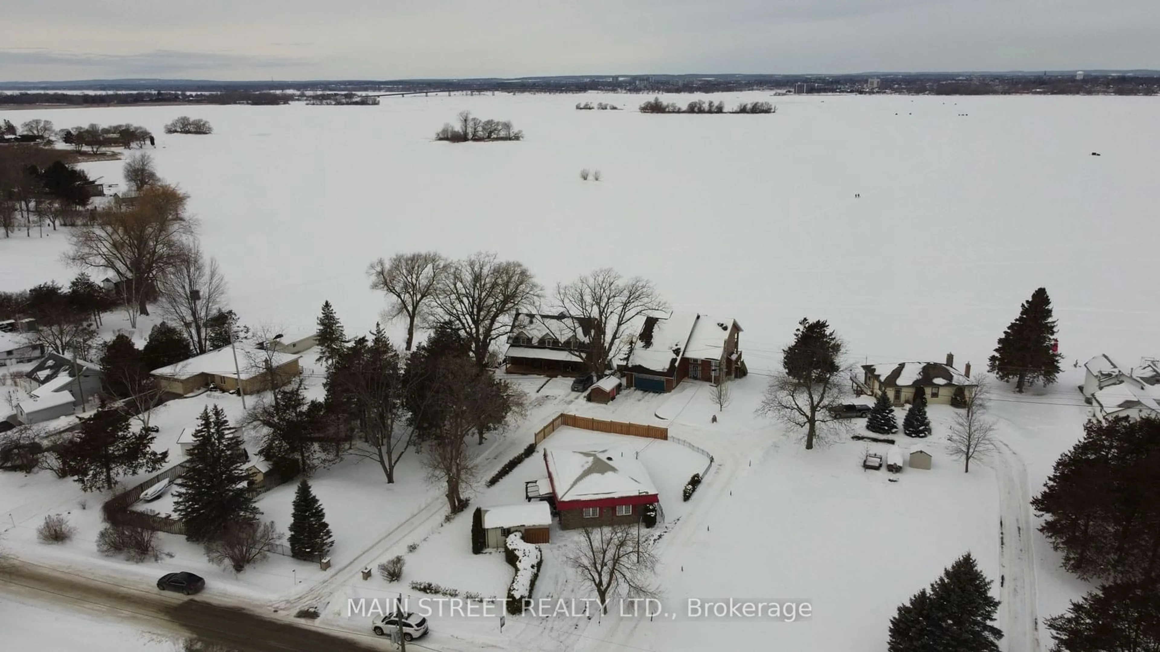 A pic from outside/outdoor area/front of a property/back of a property/a pic from drone, water/lake/river/ocean view for 35 Peats Point Rd, Prince Edward County Ontario K8N 4Z7