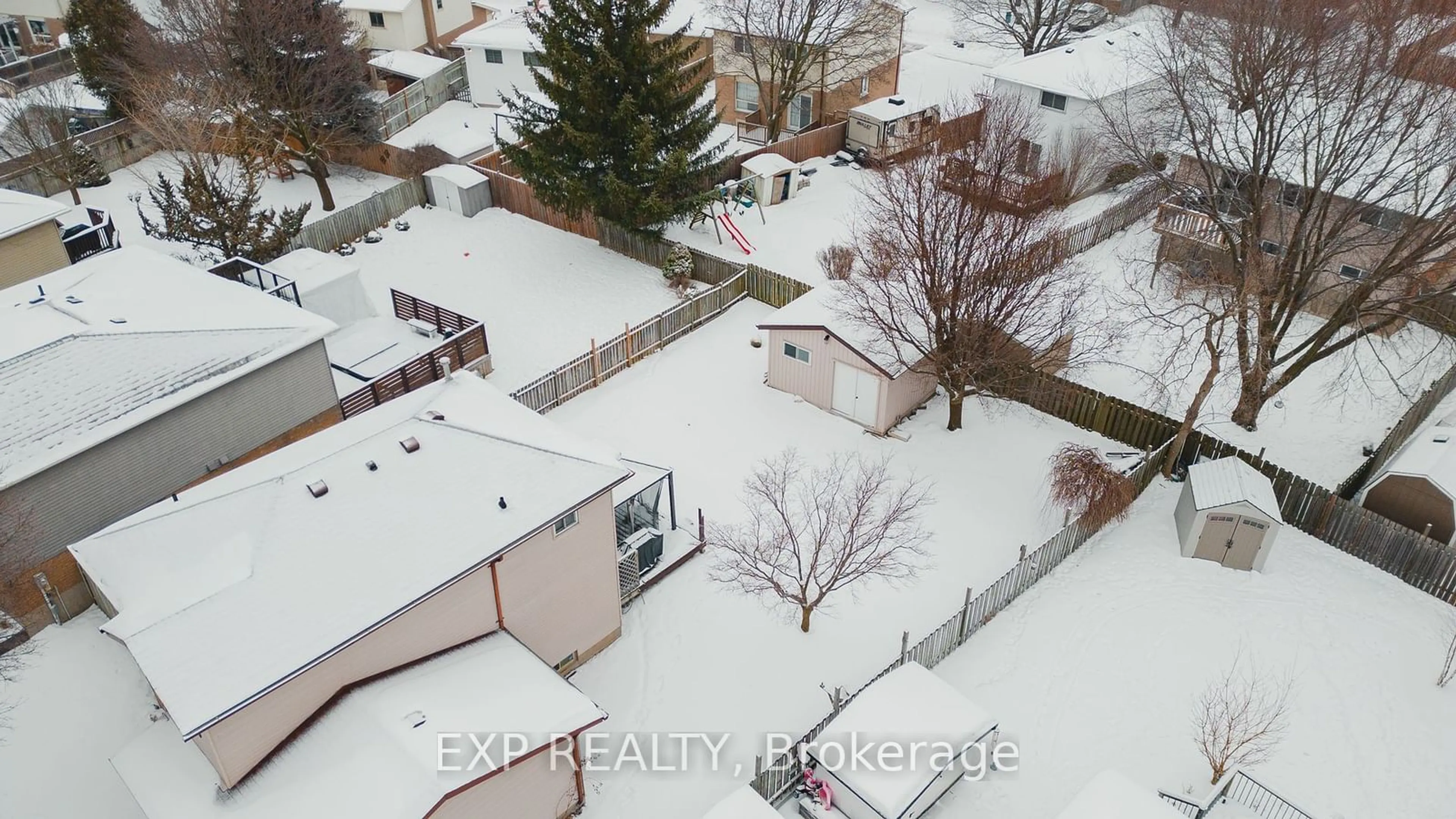 A pic from outside/outdoor area/front of a property/back of a property/a pic from drone, city buildings view from balcony for 59 Hubert St, Cambridge Ontario N3C 3M5