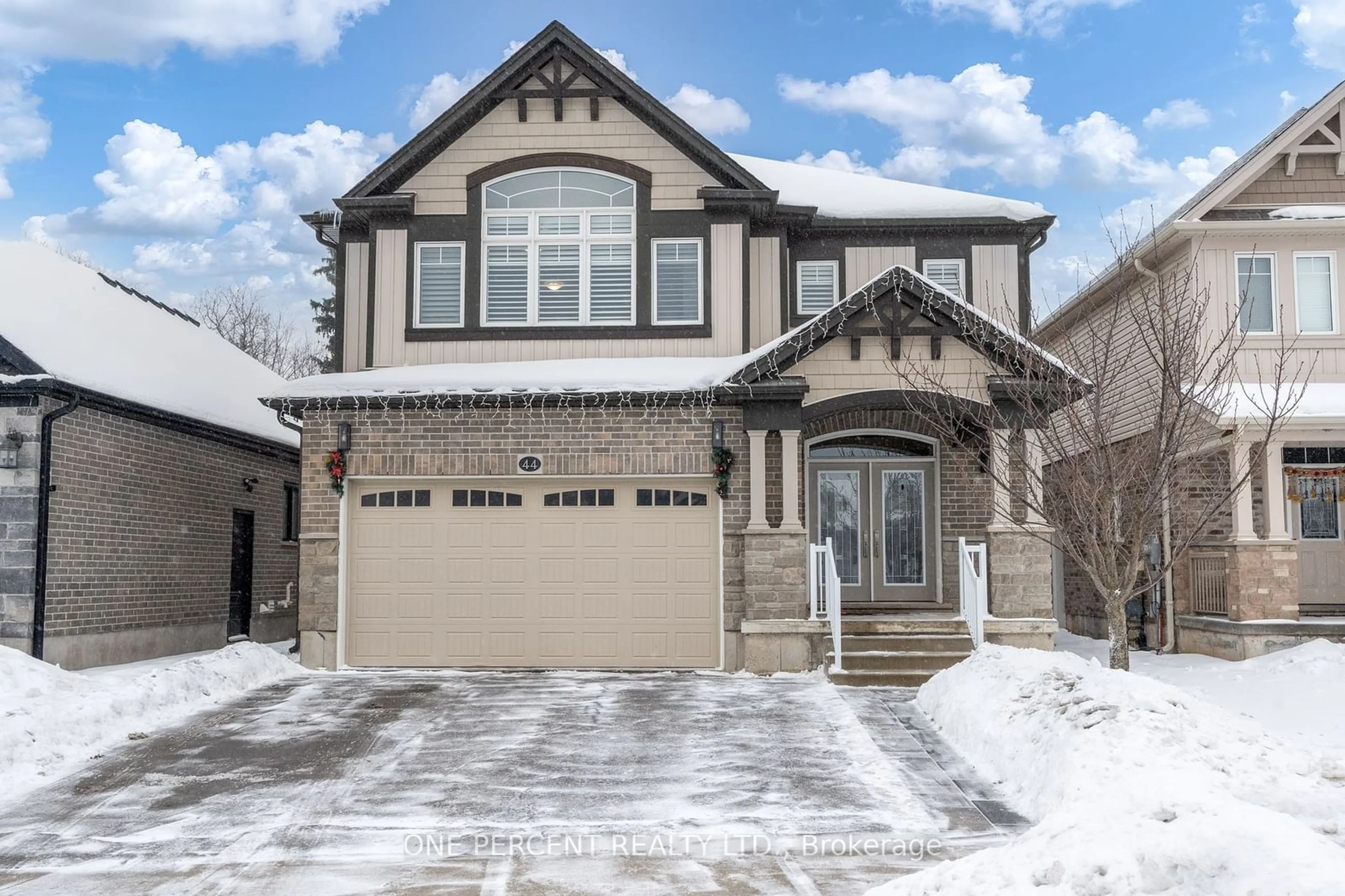 Home with brick exterior material, street for 44 Fraserwood Crt, Cambridge Ontario N1S 0B3