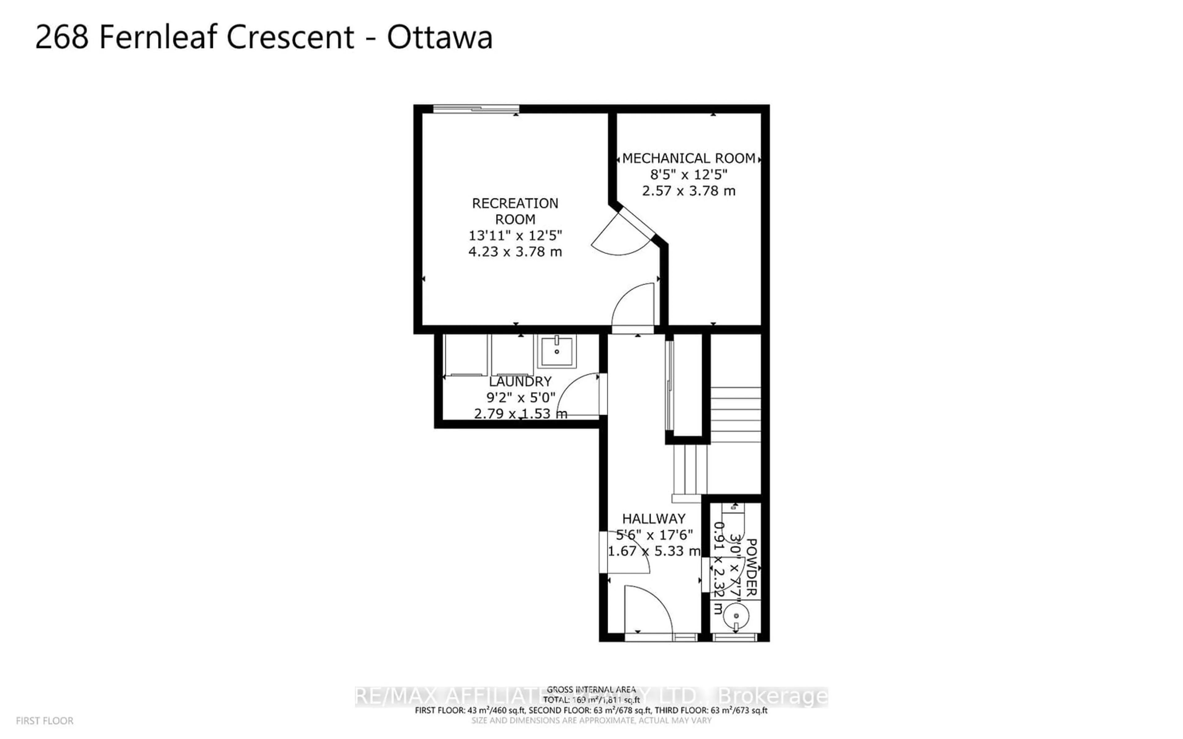 Floor plan for 268 Fernleaf Cres, Orleans - Cumberland and Area Ontario K1E 2Z4