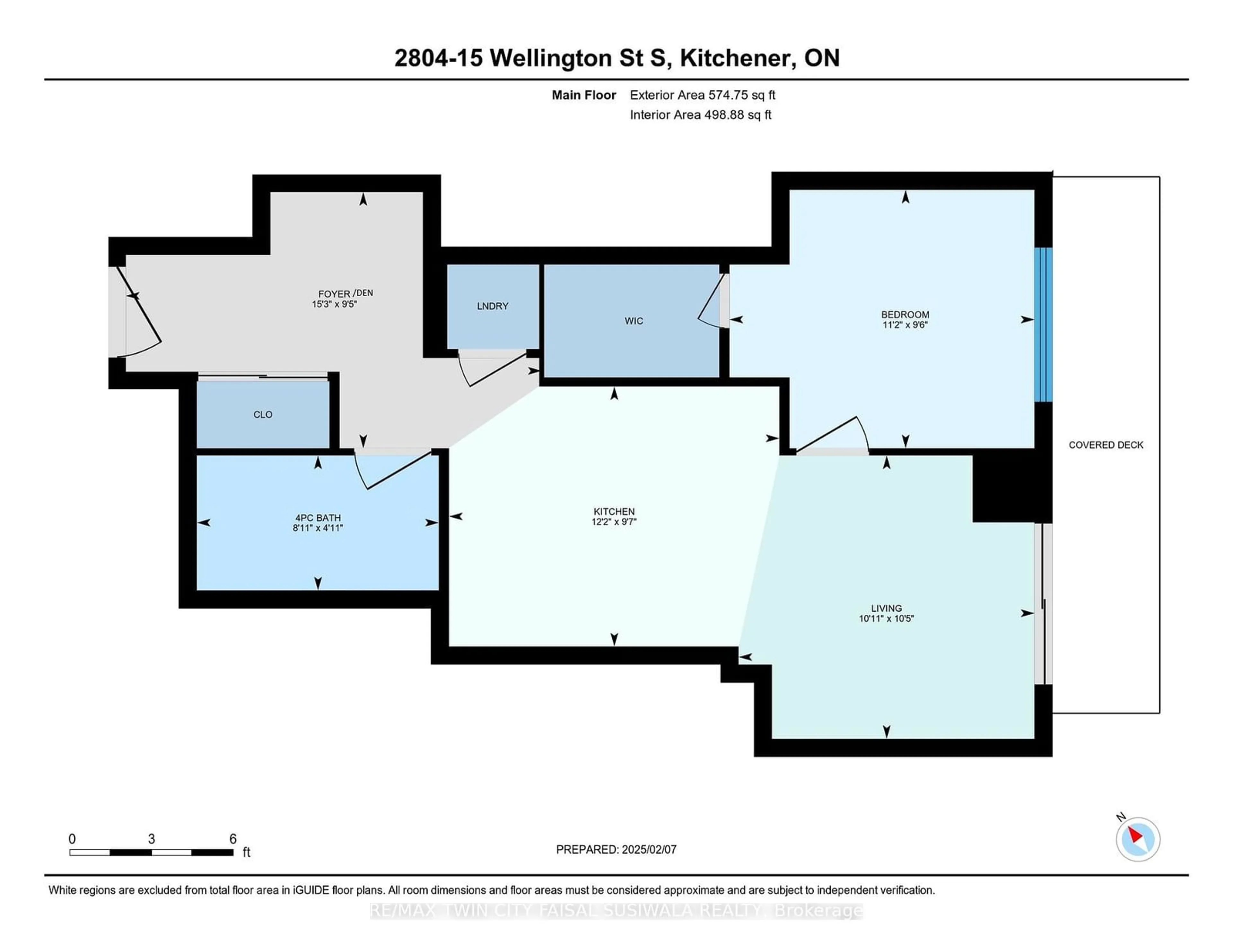 Floor plan for 15 Wellington St #2804, Kitchener Ontario N2G 0E4