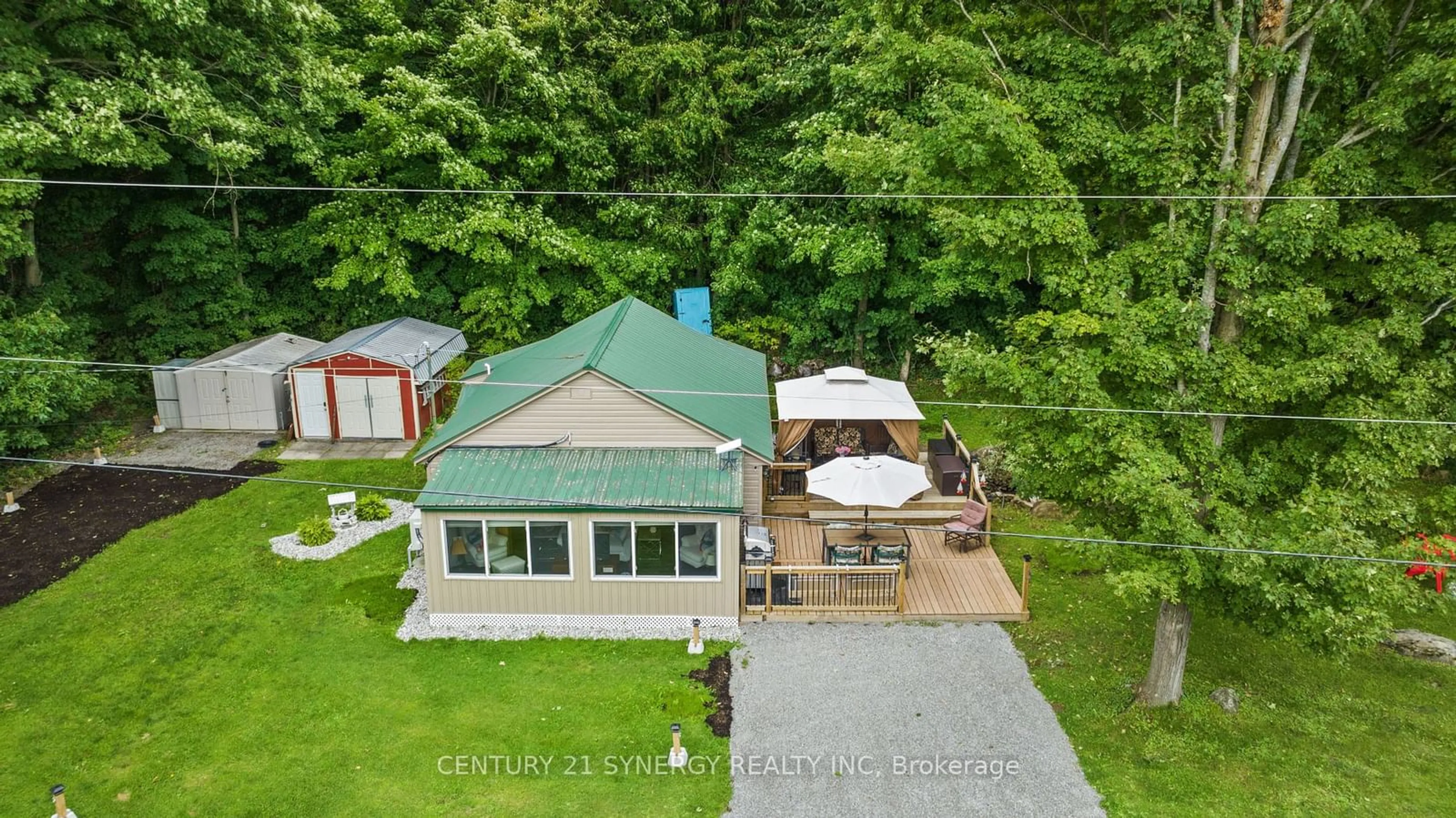 A pic from outside/outdoor area/front of a property/back of a property/a pic from drone, water/lake/river/ocean view for 846 UB8 Rd, Rideau Lakes Ontario K0E 1G0