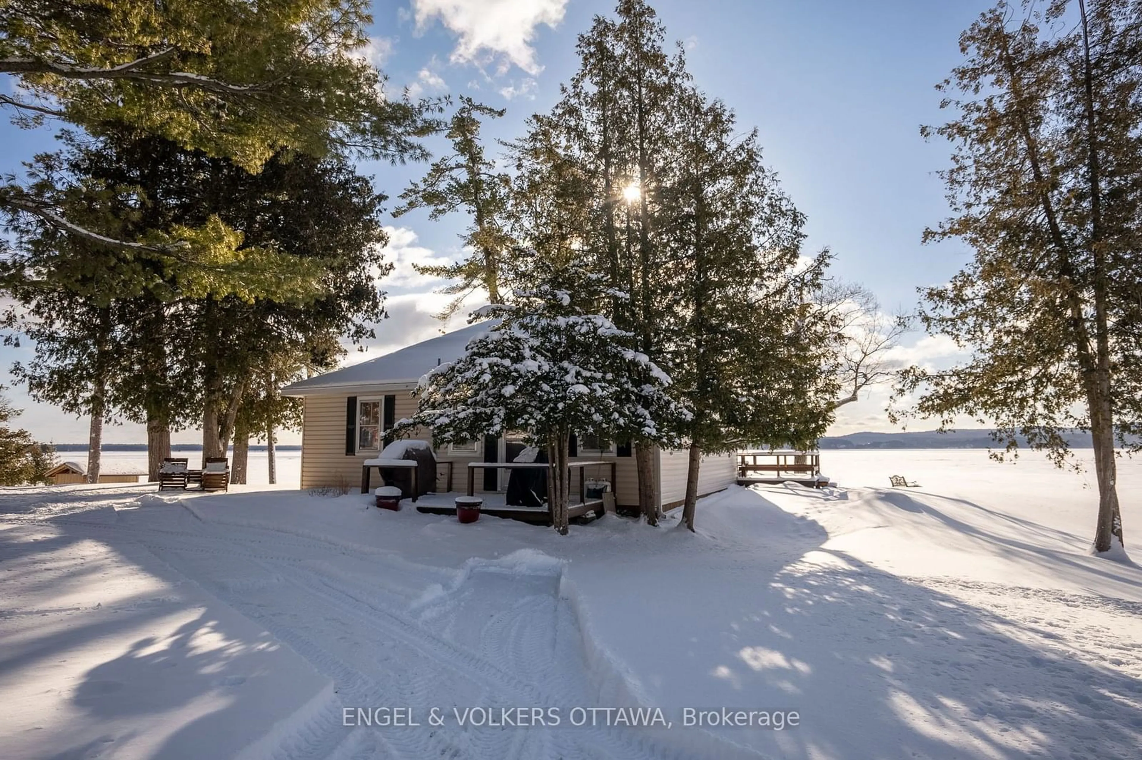 A pic from outside/outdoor area/front of a property/back of a property/a pic from drone, water/lake/river/ocean view for 5349 CALABOGIE Rd, Greater Madawaska Ontario K0J 1H0