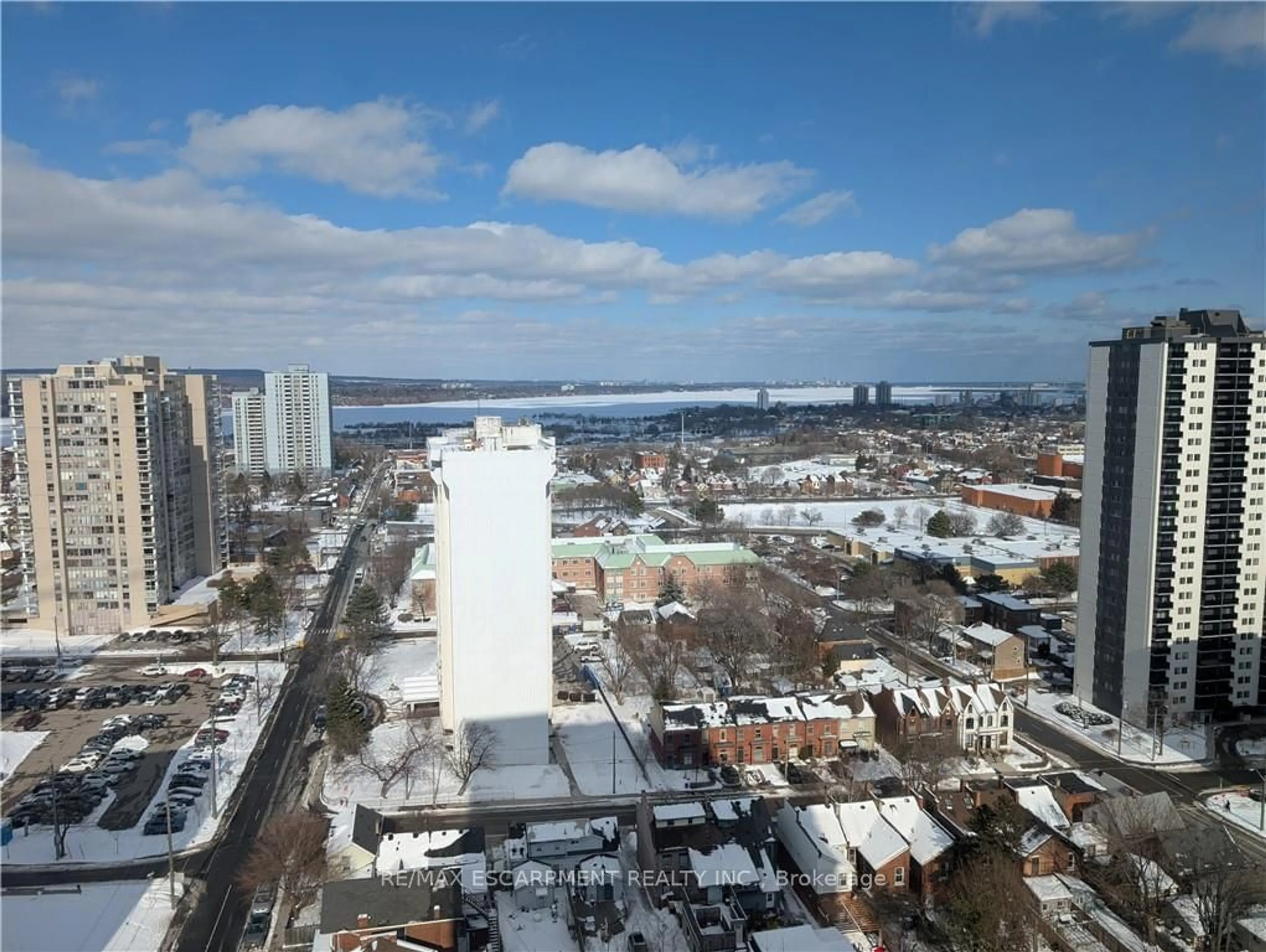 A pic from outside/outdoor area/front of a property/back of a property/a pic from drone, city buildings view from balcony for 15 Queen St #1707, Hamilton Ontario L8P 0C6