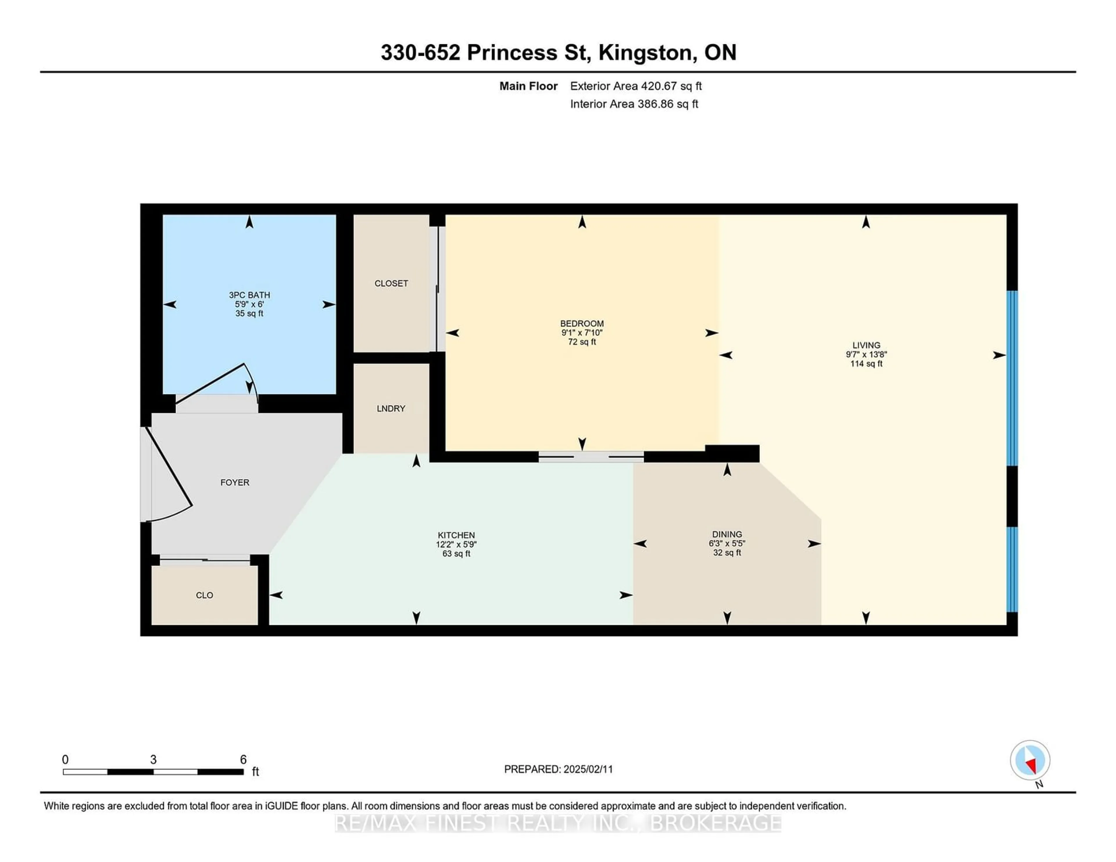 Floor plan for 652 Princess St #330, Kingston Ontario K7L 1E5