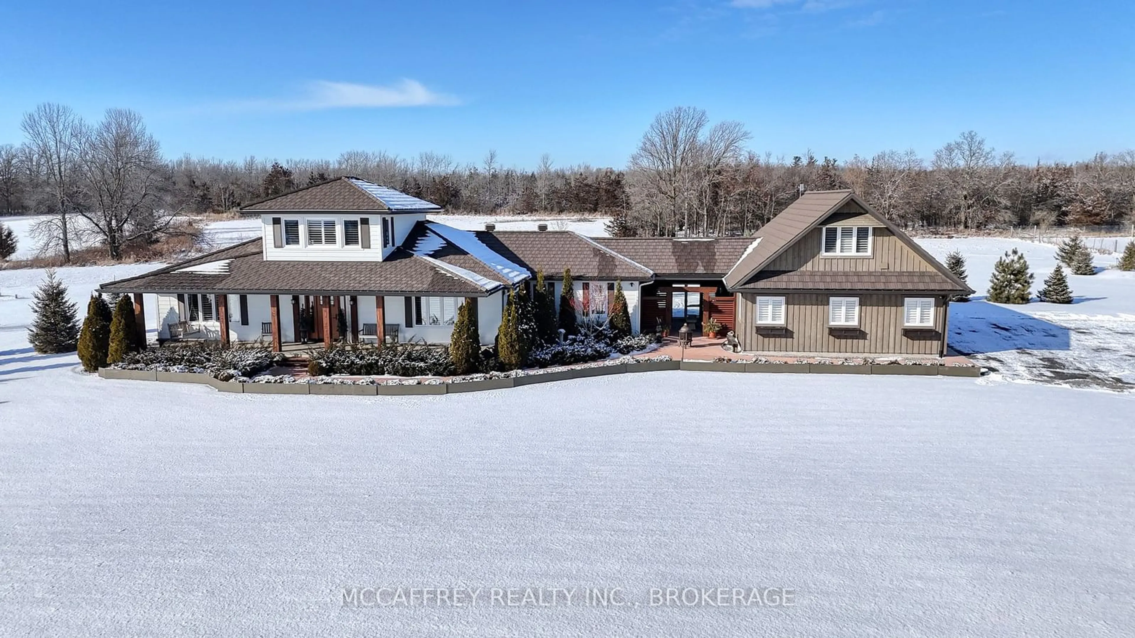 A pic from outside/outdoor area/front of a property/back of a property/a pic from drone, water/lake/river/ocean view for 4640 County Rd 9 Rd, Greater Napanee Ontario K7R 3K8