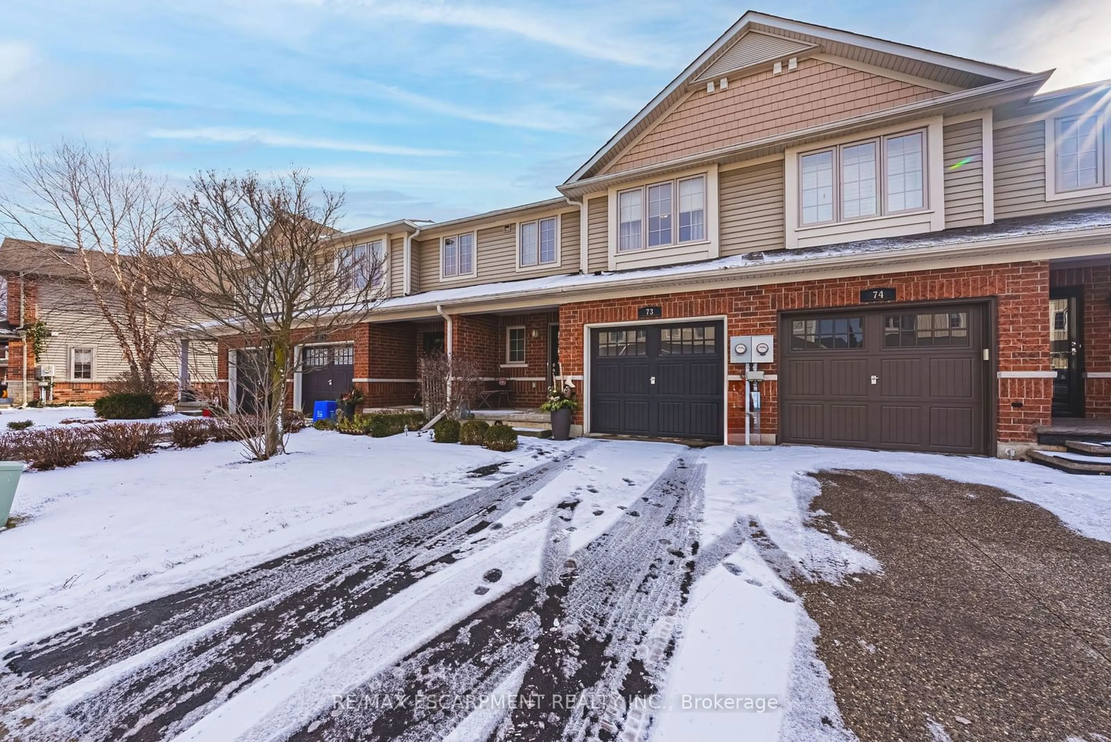 Home with brick exterior material, street for 222 Fall Fair Way #73, Hamilton Ontario L0R 1C0