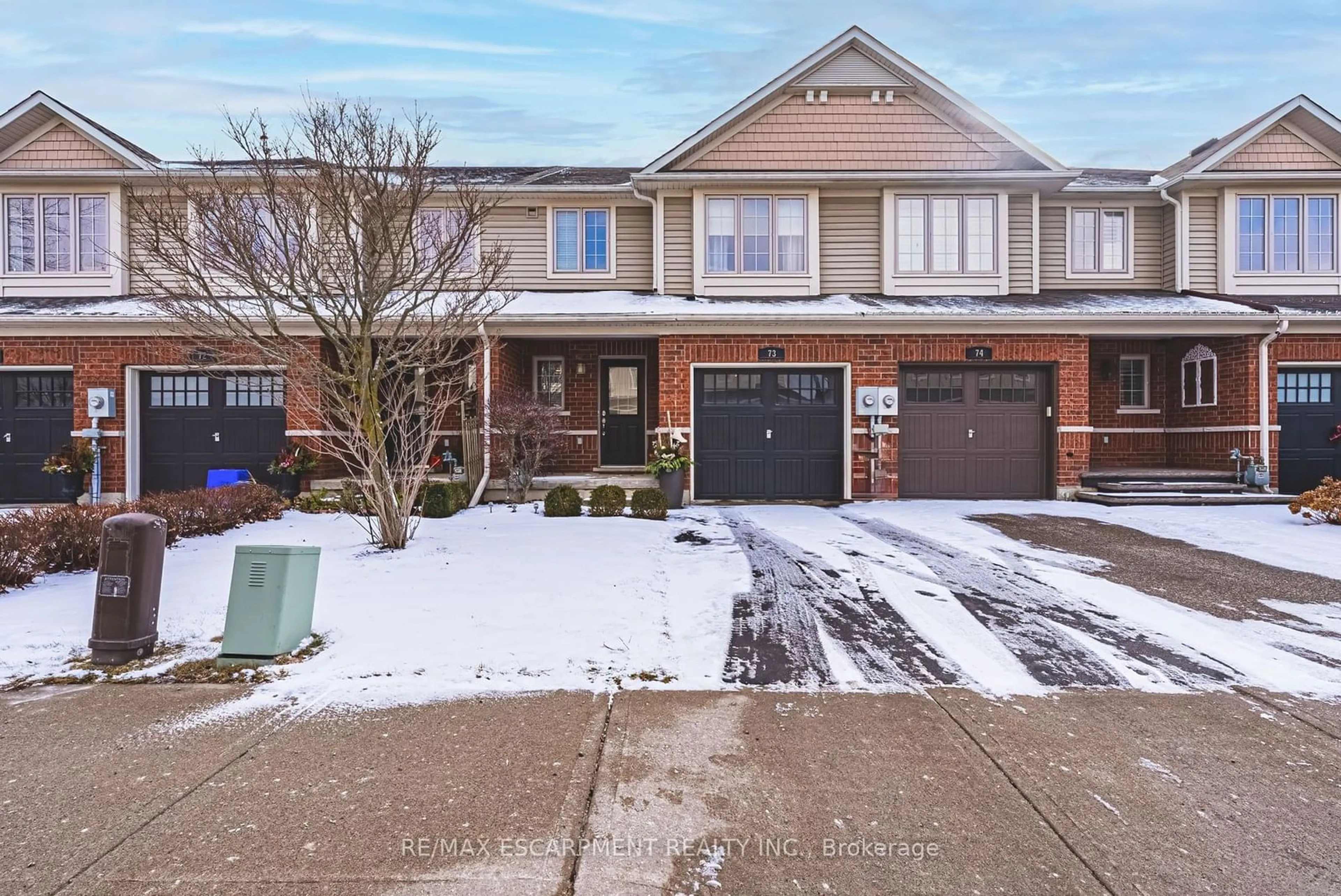 Home with brick exterior material, street for 222 Fall Fair Way #73, Hamilton Ontario L0R 1C0