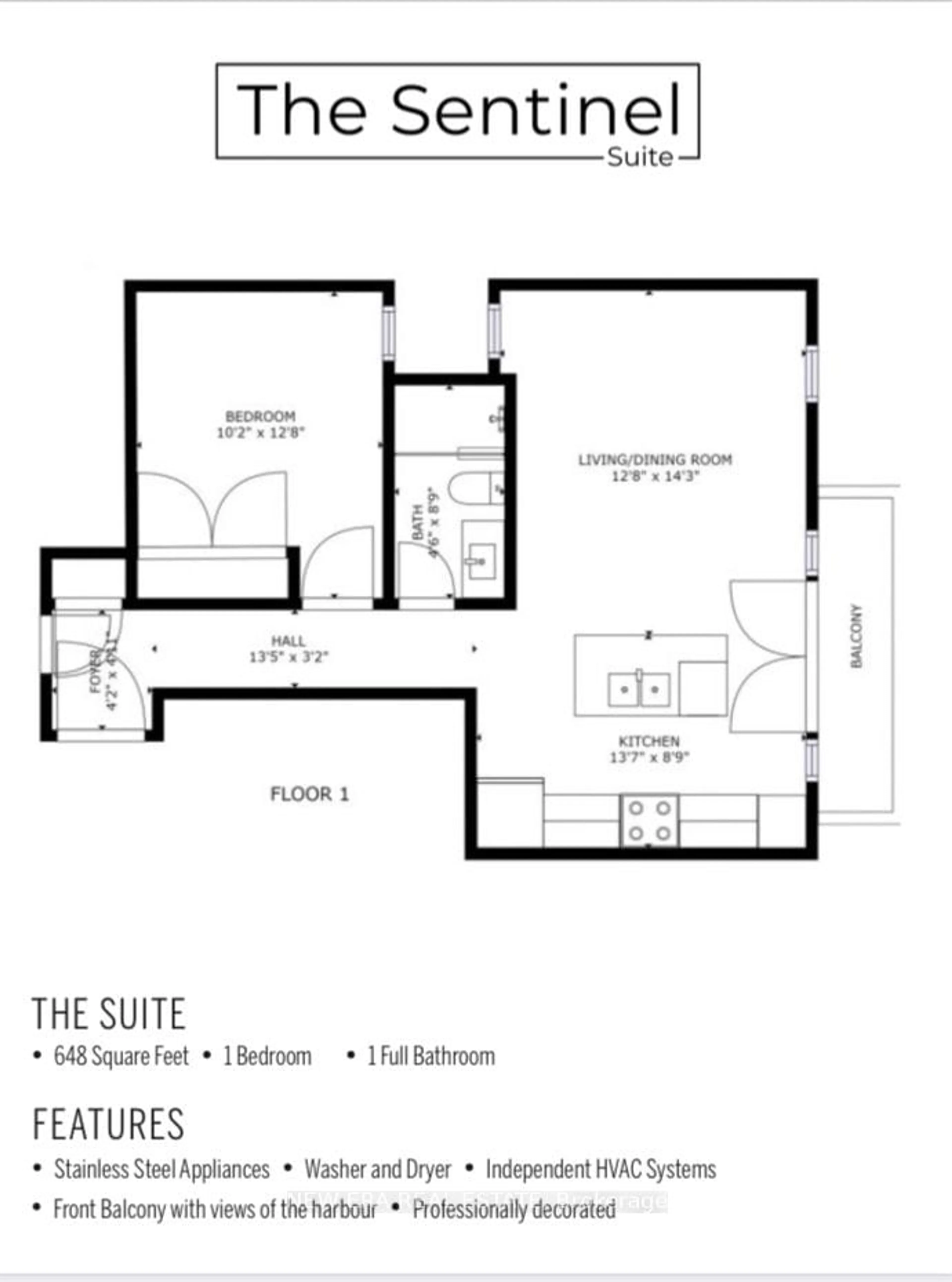 Floor plan for 366 Bay St #E, Hamilton Ontario L8L 1M7