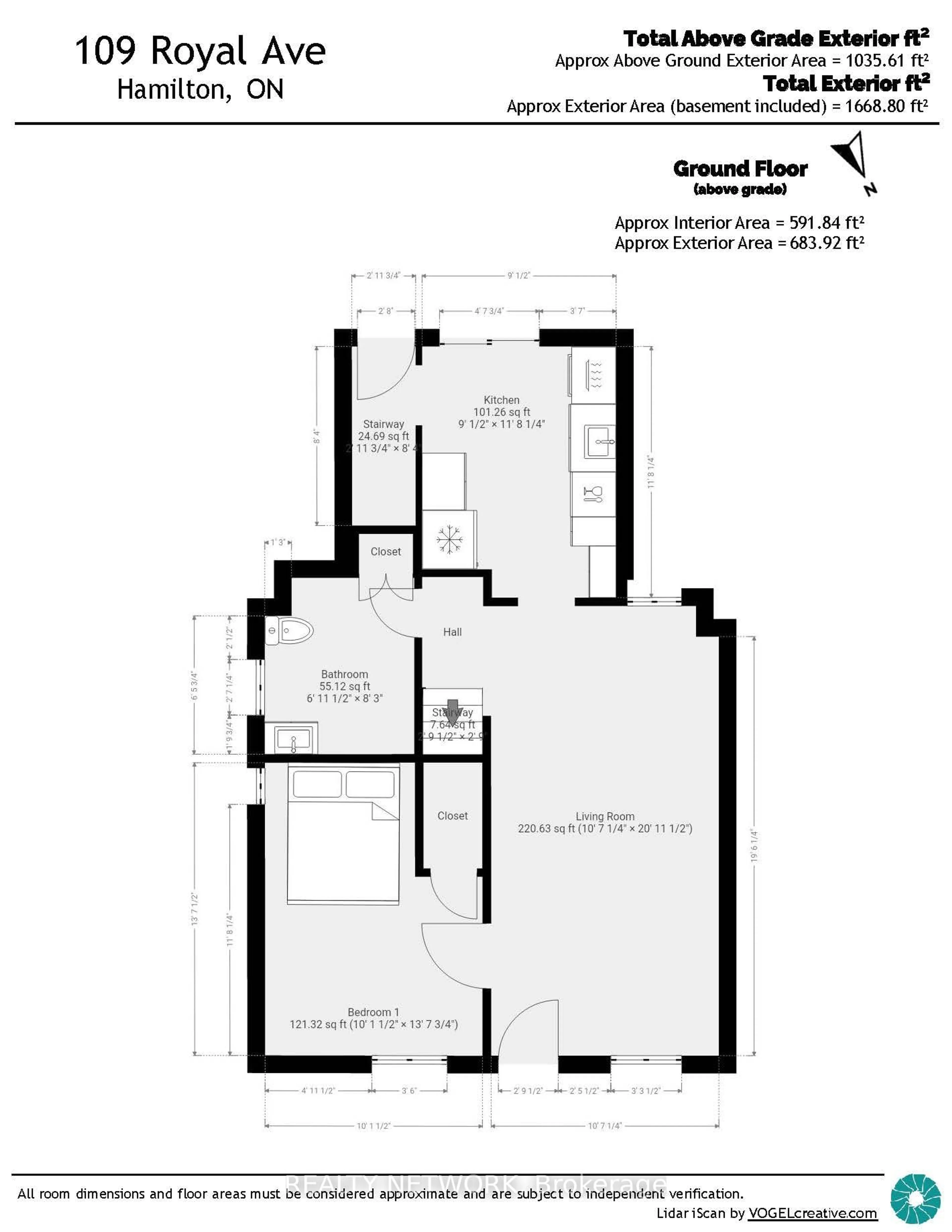 Floor plan for 109 Royal Ave, Hamilton Ontario L8S 2C6