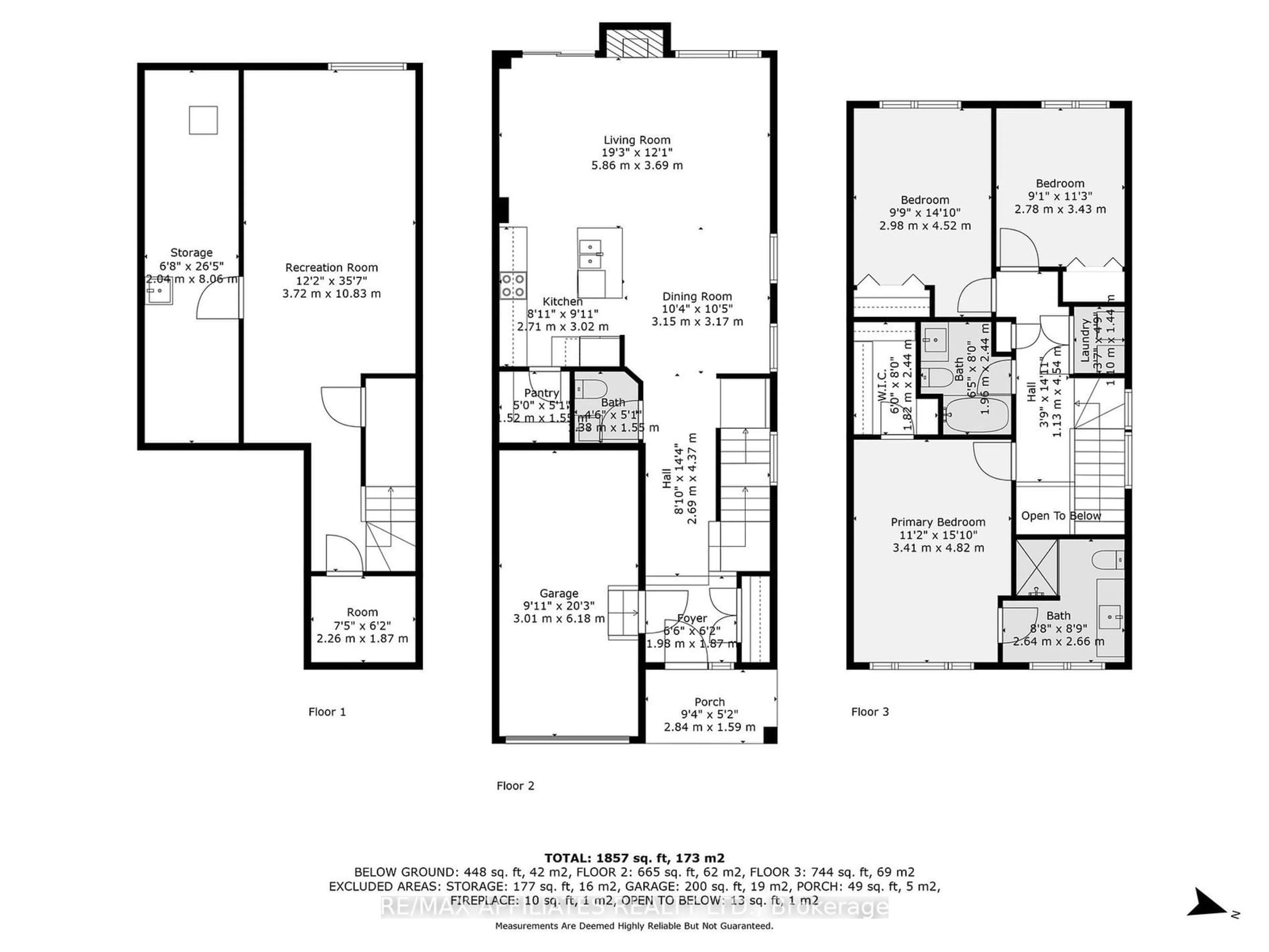 Floor plan for 523 Rowers Way, Blossom Park - Airport and Area Ontario K1X 0C6