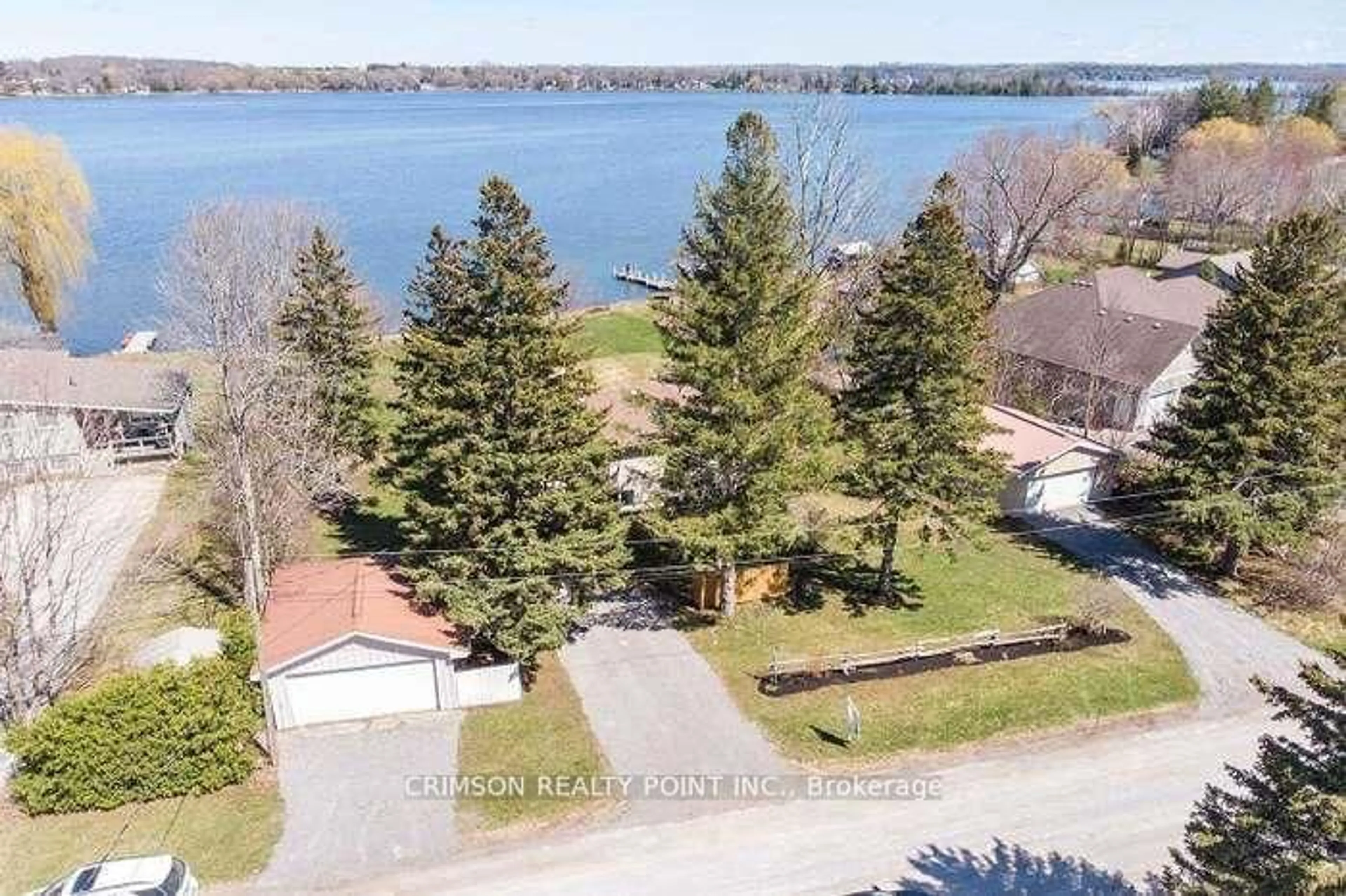 A pic from outside/outdoor area/front of a property/back of a property/a pic from drone, water/lake/river/ocean view for 17 Shelley Dr, Kawartha Lakes Ontario K0M 2C0