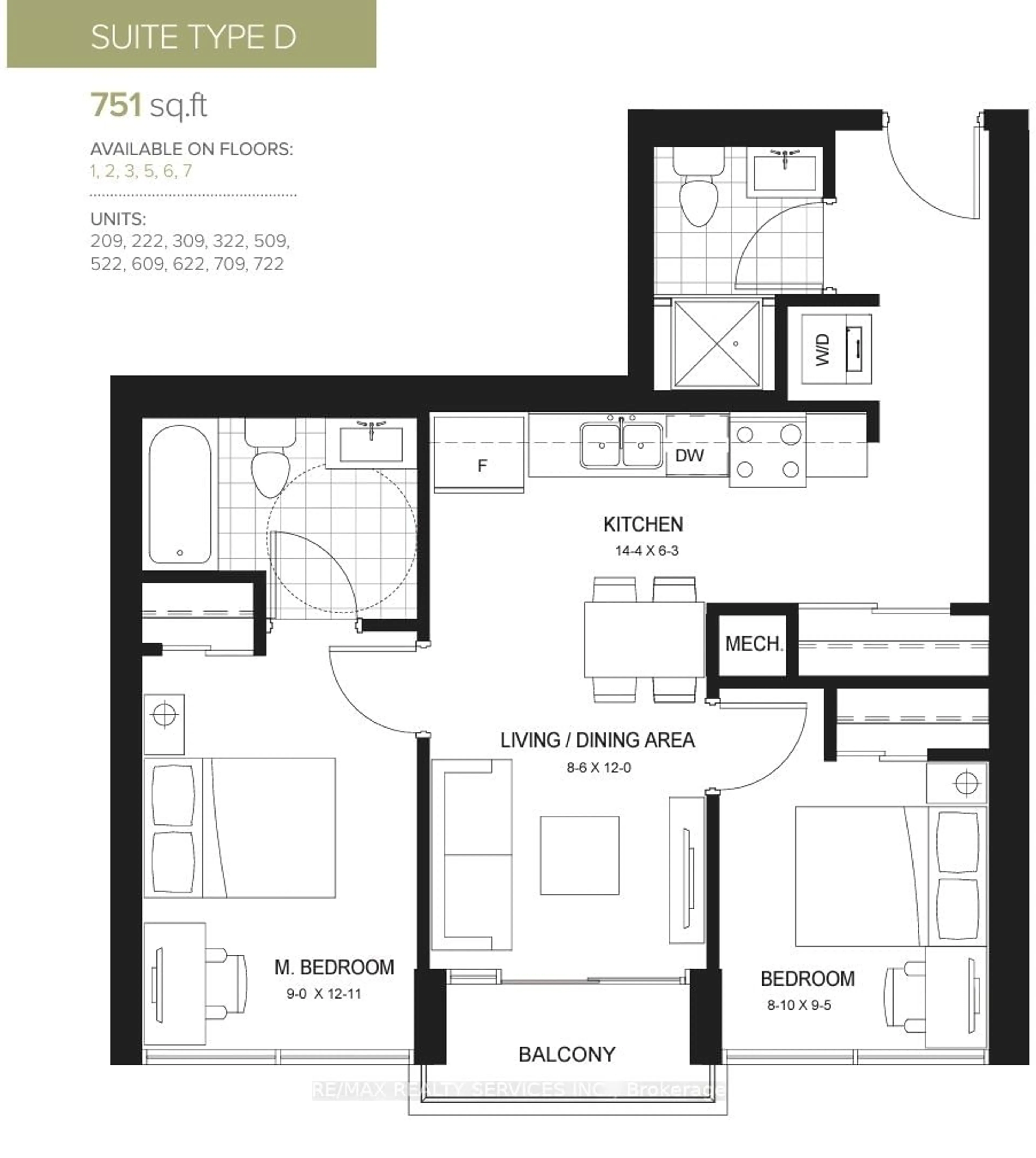 Floor plan for 251 Hemlock St #309, Waterloo Ontario N2L 0H2