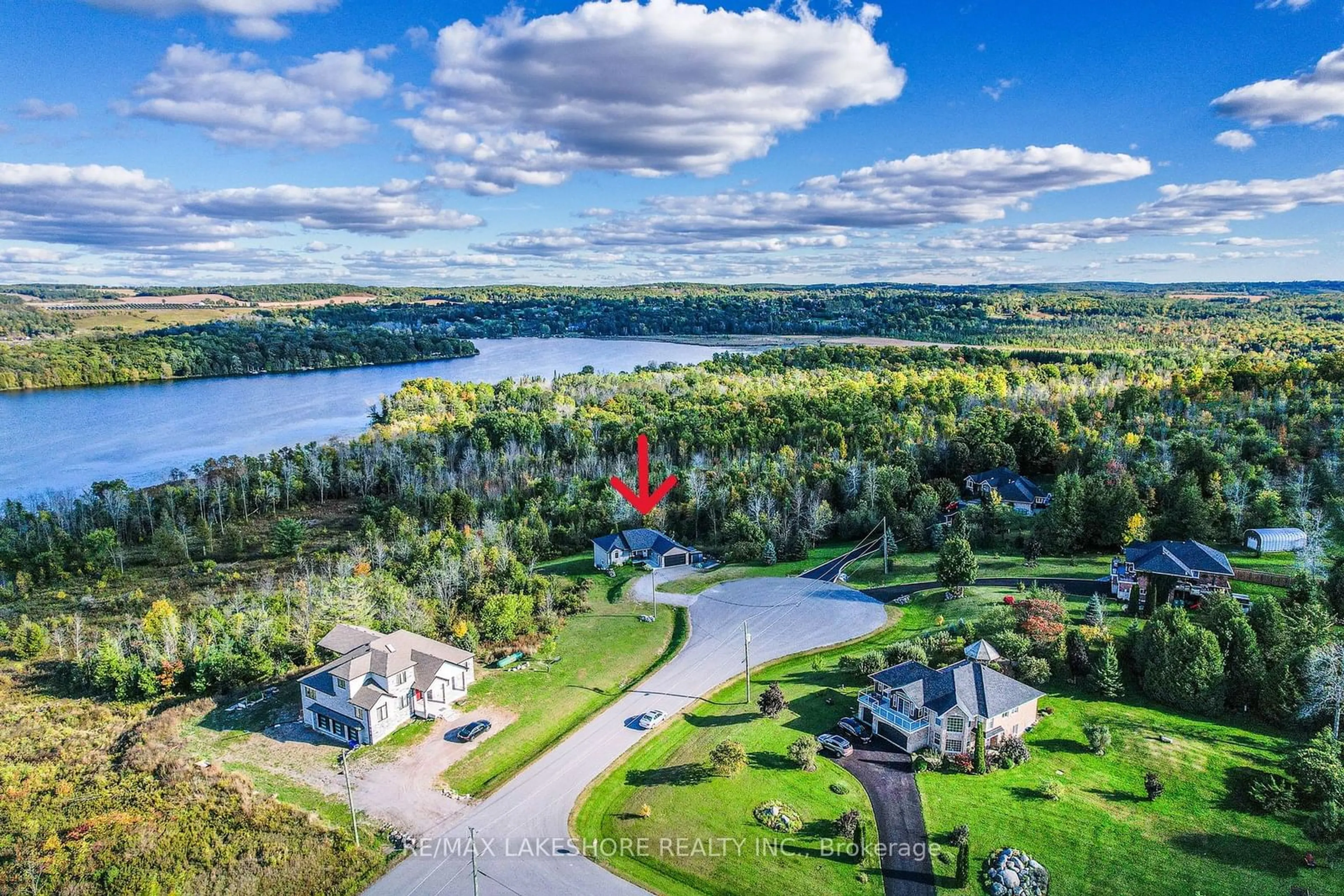 A pic from outside/outdoor area/front of a property/back of a property/a pic from drone, water/lake/river/ocean view for 103 Hampton Cres, Alnwick/Haldimand Ontario K0K 2X0