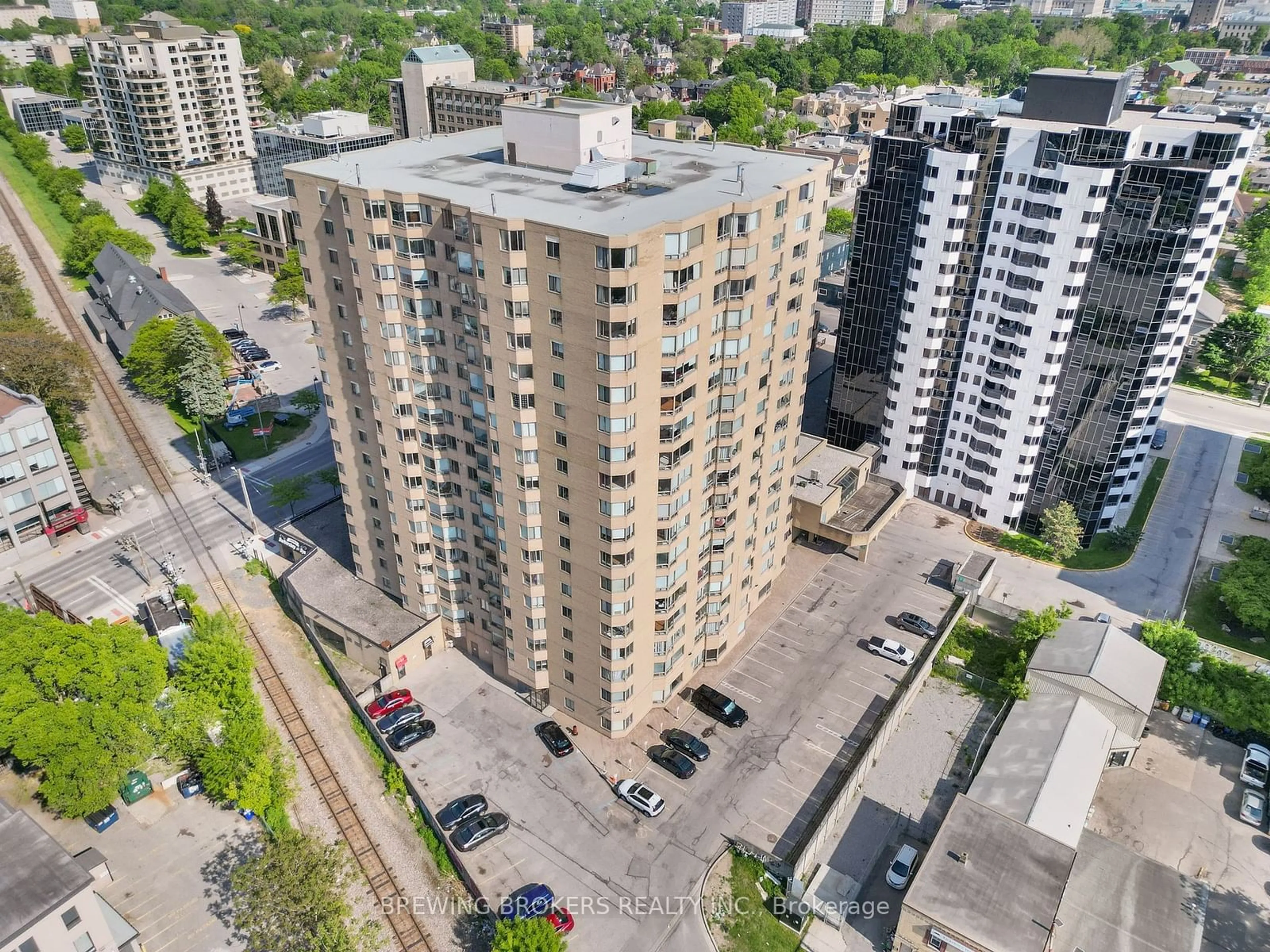 A pic from outside/outdoor area/front of a property/back of a property/a pic from drone, city buildings view from balcony for 695 Richmond St #1501, London Ontario N6A 5M6