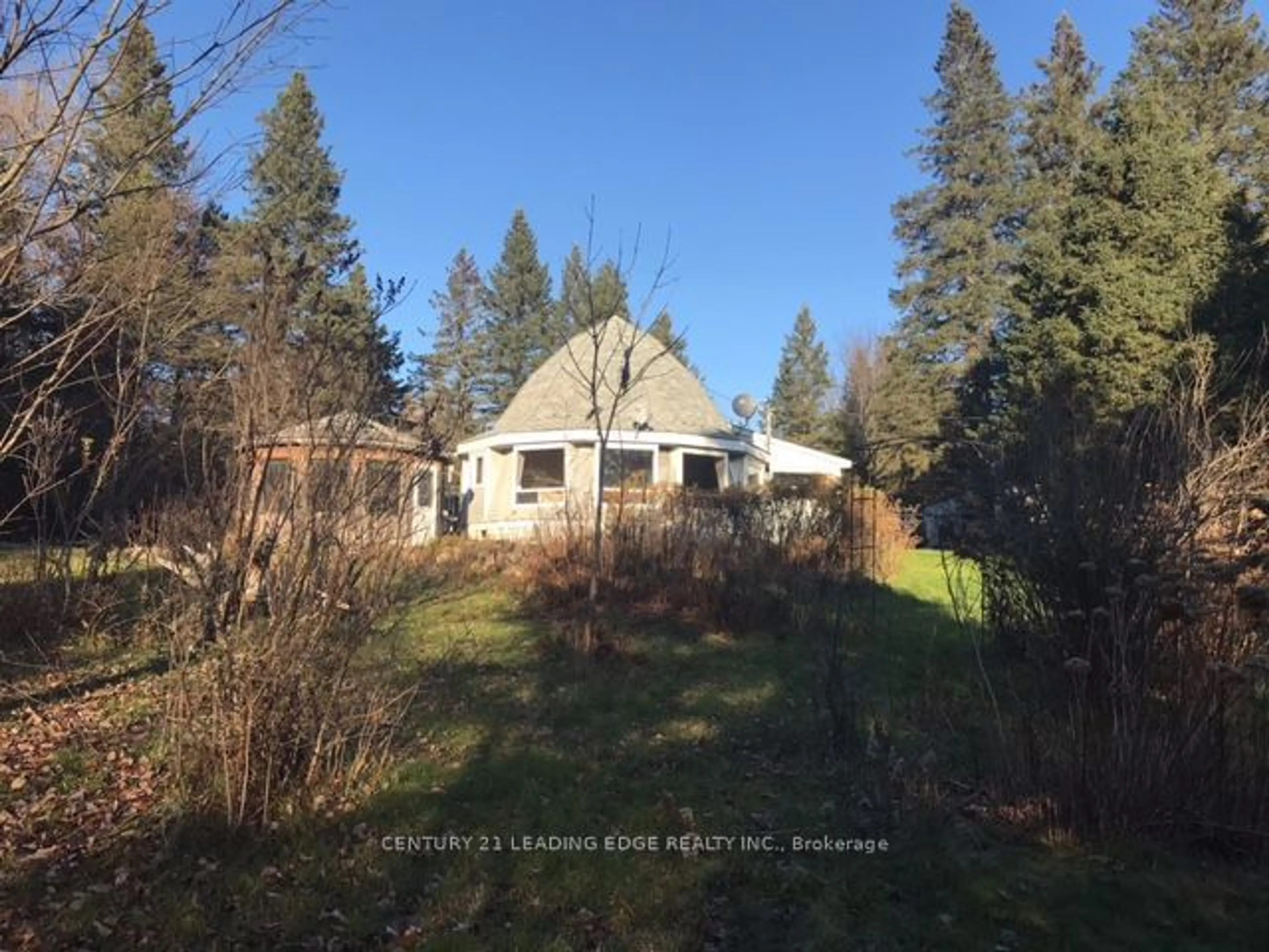 A pic from outside/outdoor area/front of a property/back of a property/a pic from drone, forest/trees view for 1568 Ritchie Falls Rd, Minden Hills Ontario K0M 2K0