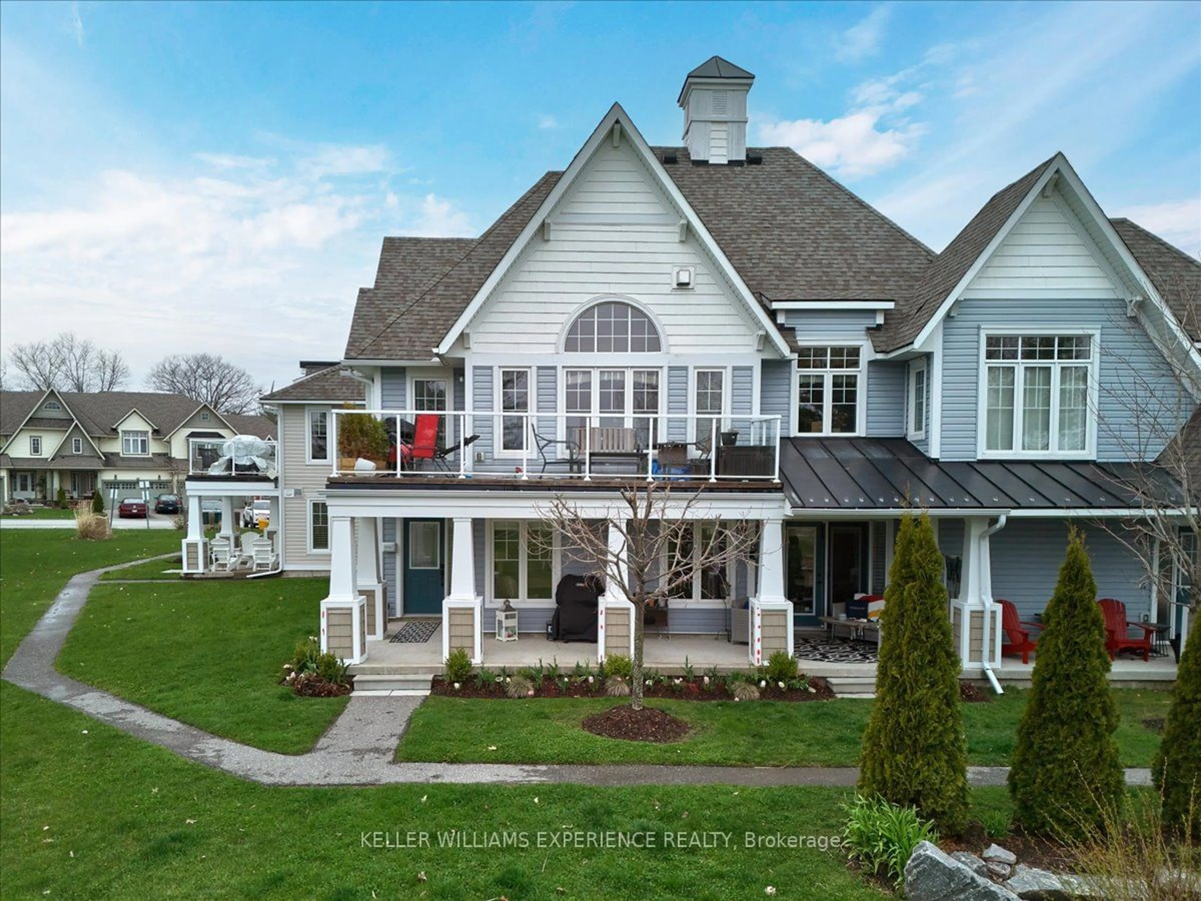 A pic from outside/outdoor area/front of a property/back of a property/a pic from drone, water/lake/river/ocean view for 15 Carnoustie Lane, Georgian Bay Ontario L0K 1S0