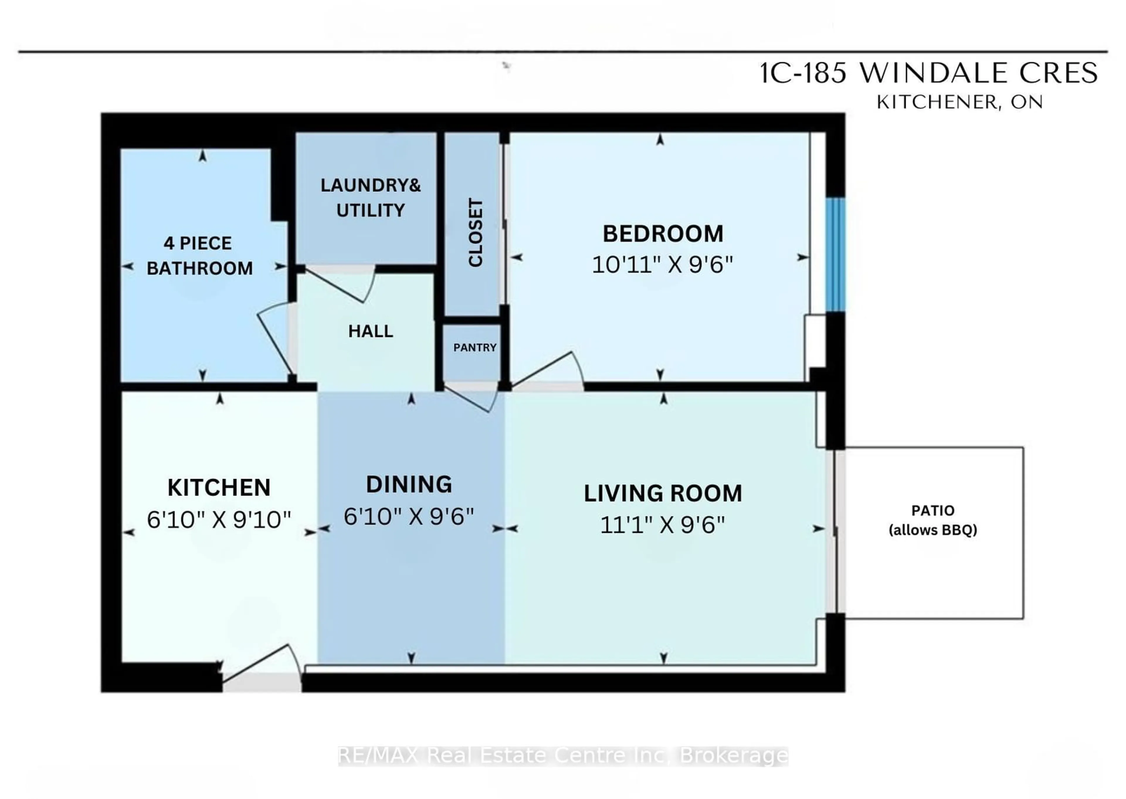 Floor plan for 185 Windale Cres #1C, Kitchener Ontario N2E 3H4