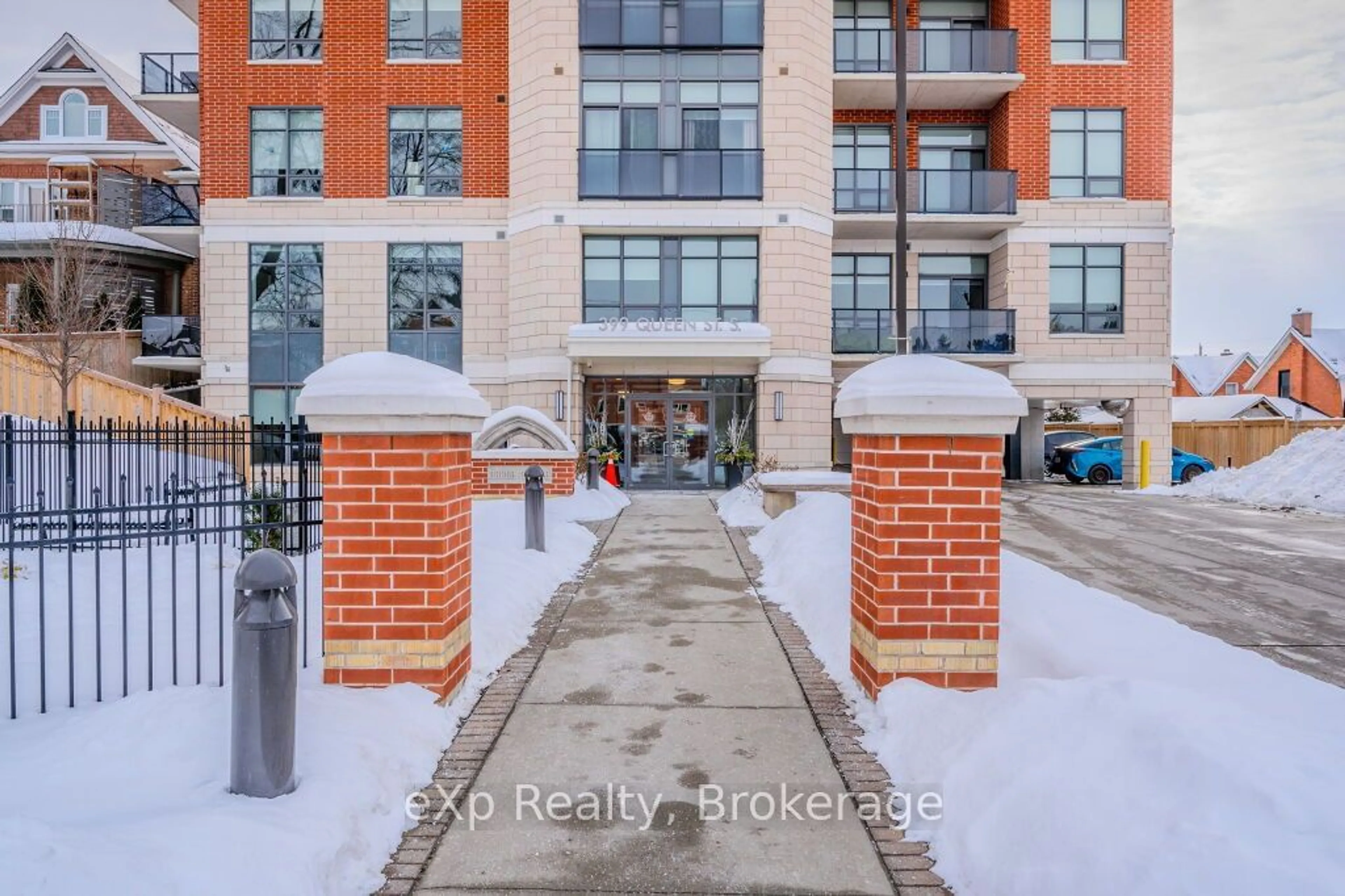 A pic from outside/outdoor area/front of a property/back of a property/a pic from drone, unknown for 399 Queen St #107, Kitchener Ontario N2G 0C4