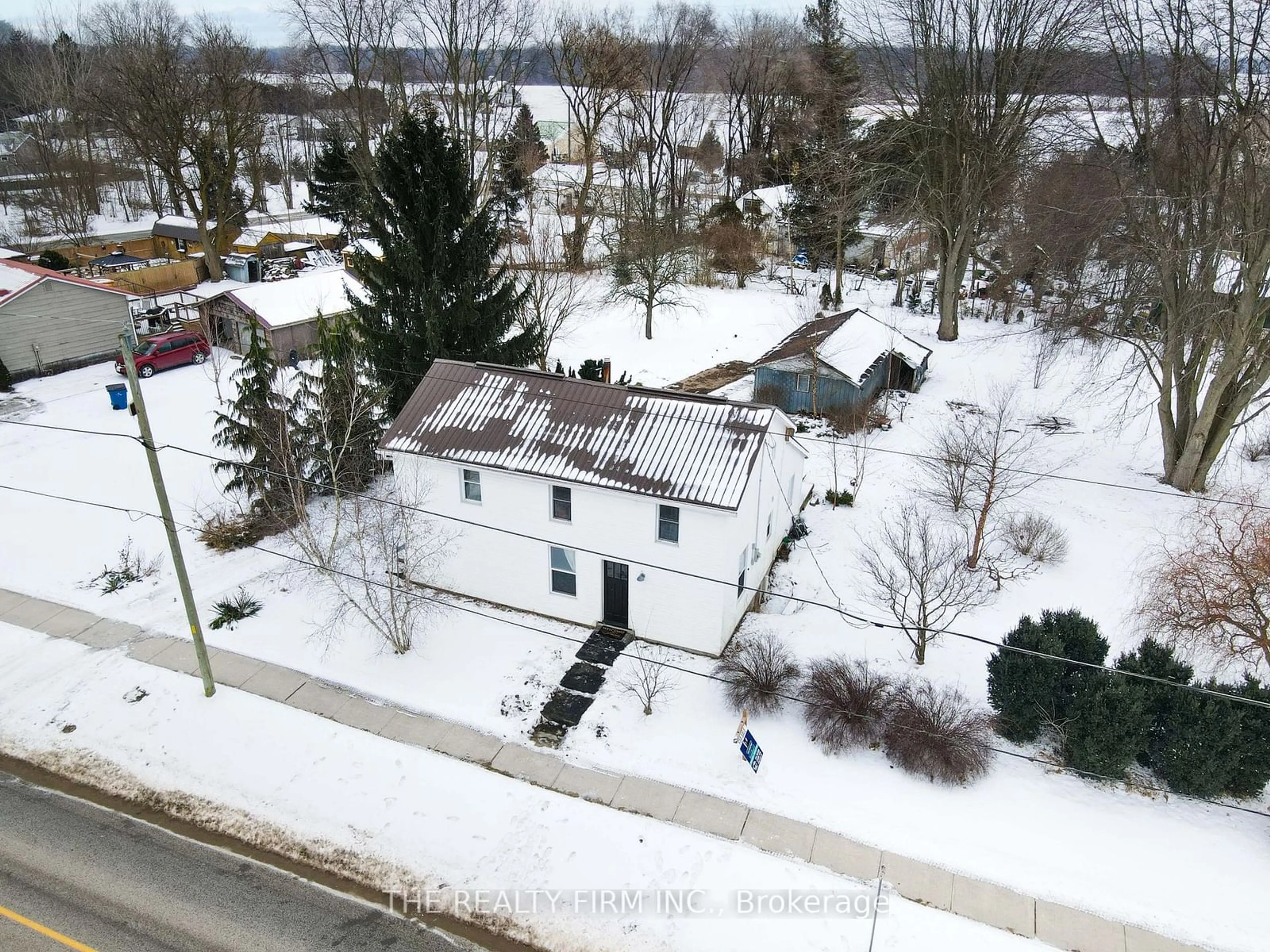 A pic from outside/outdoor area/front of a property/back of a property/a pic from drone, street for 22989 Hagerty Rd, Newbury Ontario N0L 1Z0