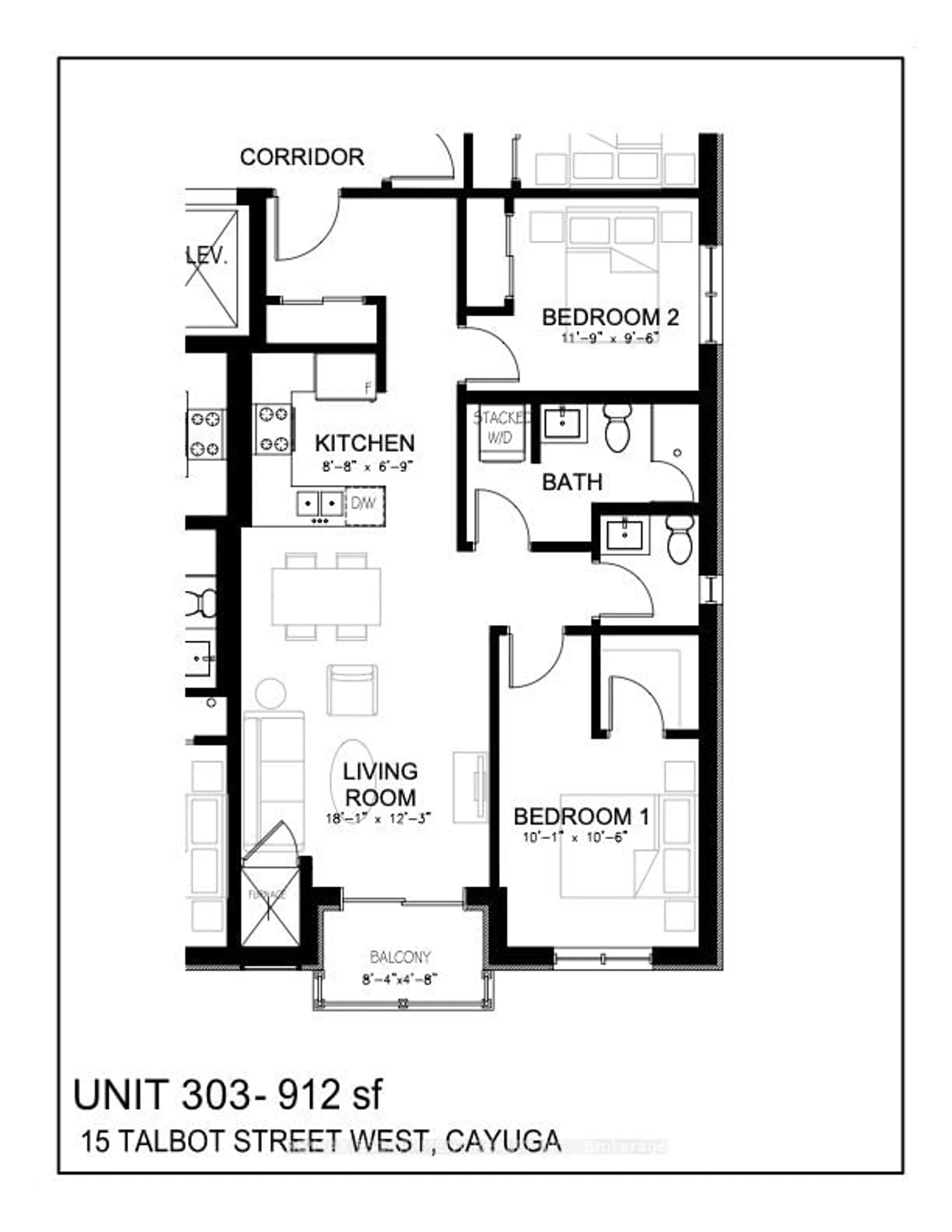 Floor plan for 15 Talbot St #303, Haldimand Ontario N0A 1E0