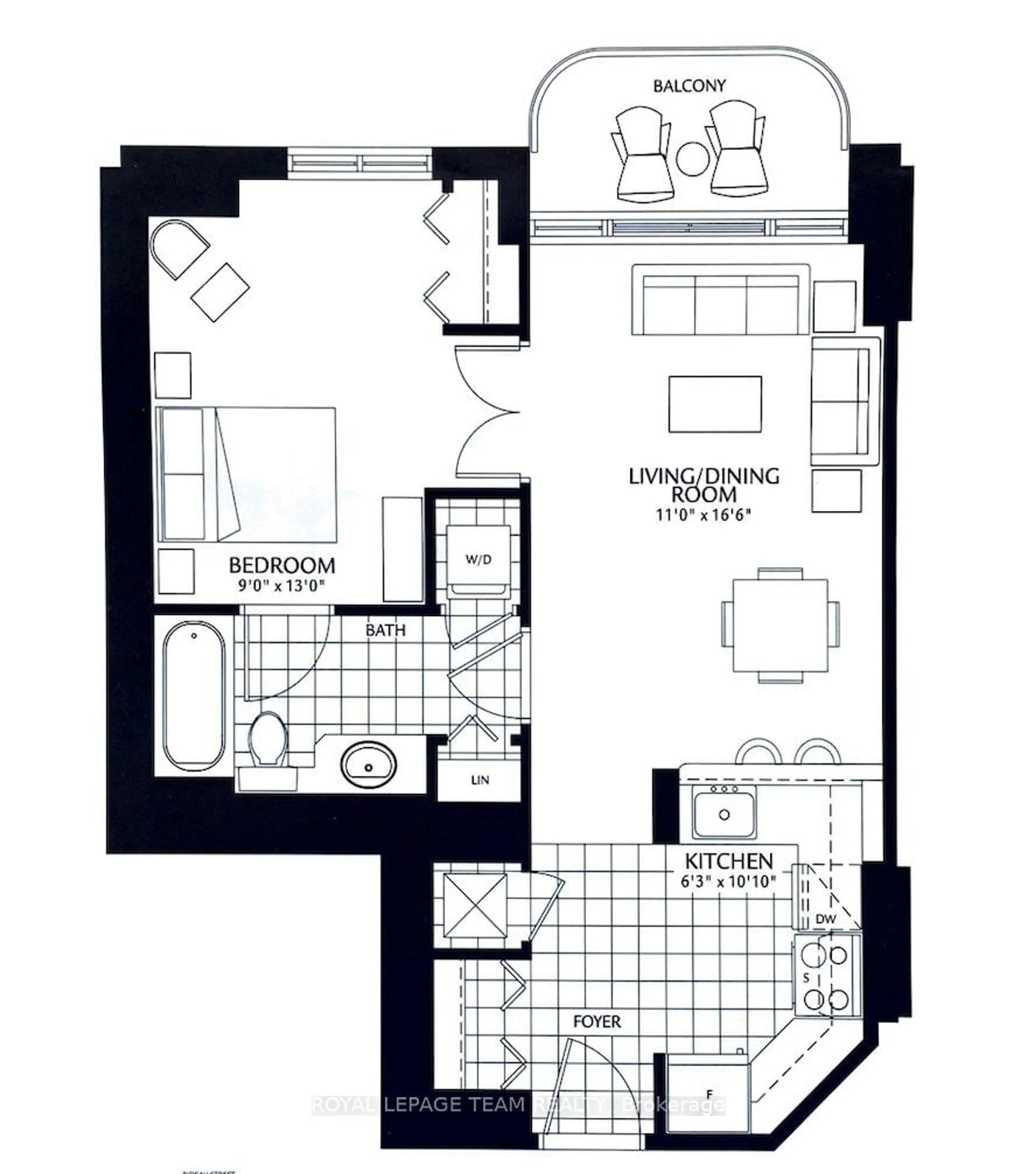 Floor plan for 200 RIDEAU St #1609, Lower Town - Sandy Hill Ontario K1N 5Y1