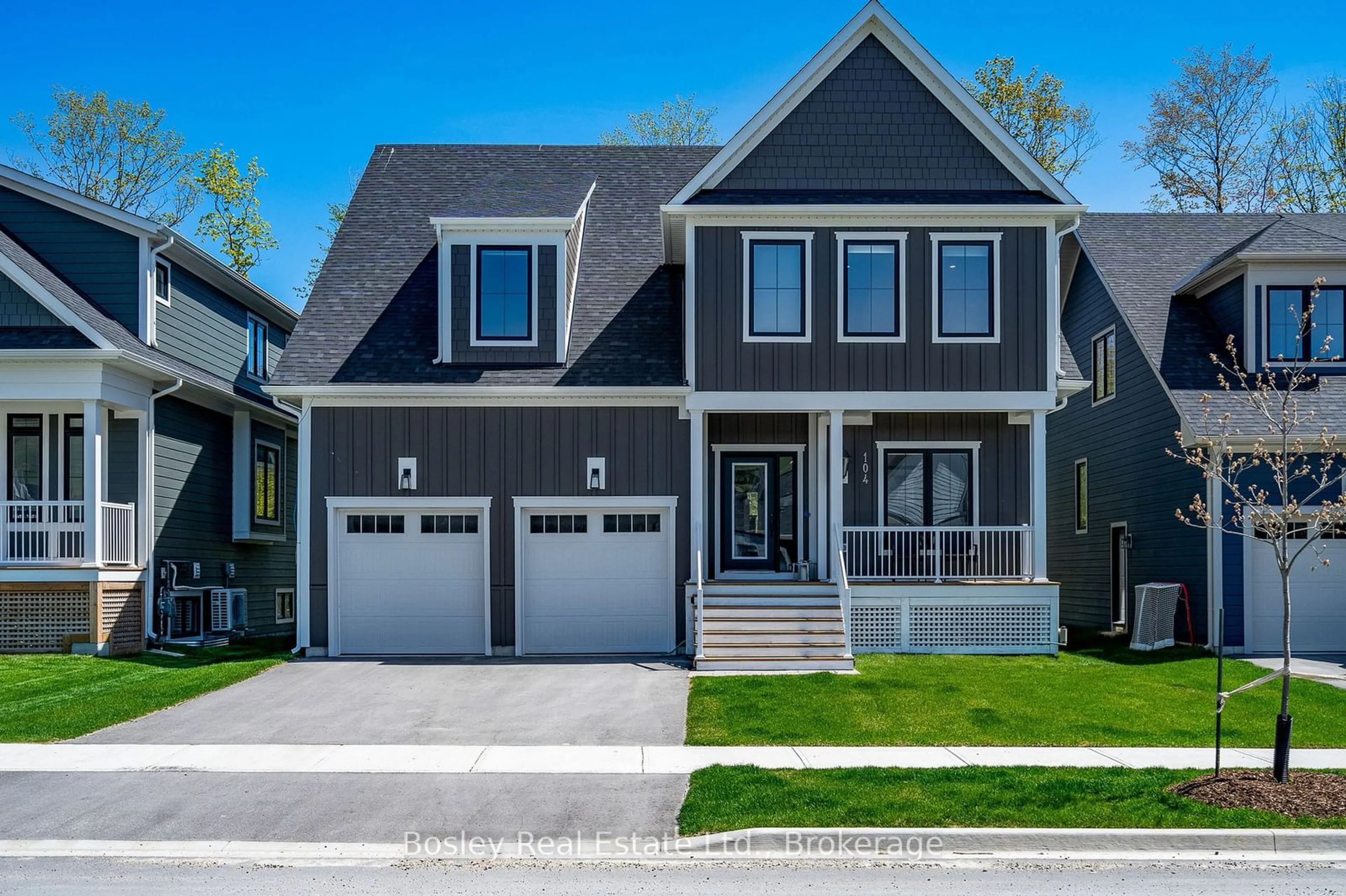 Home with vinyl exterior material, street for 104 BLACK WILLOW Cres, Blue Mountains Ontario L9Y 5L8