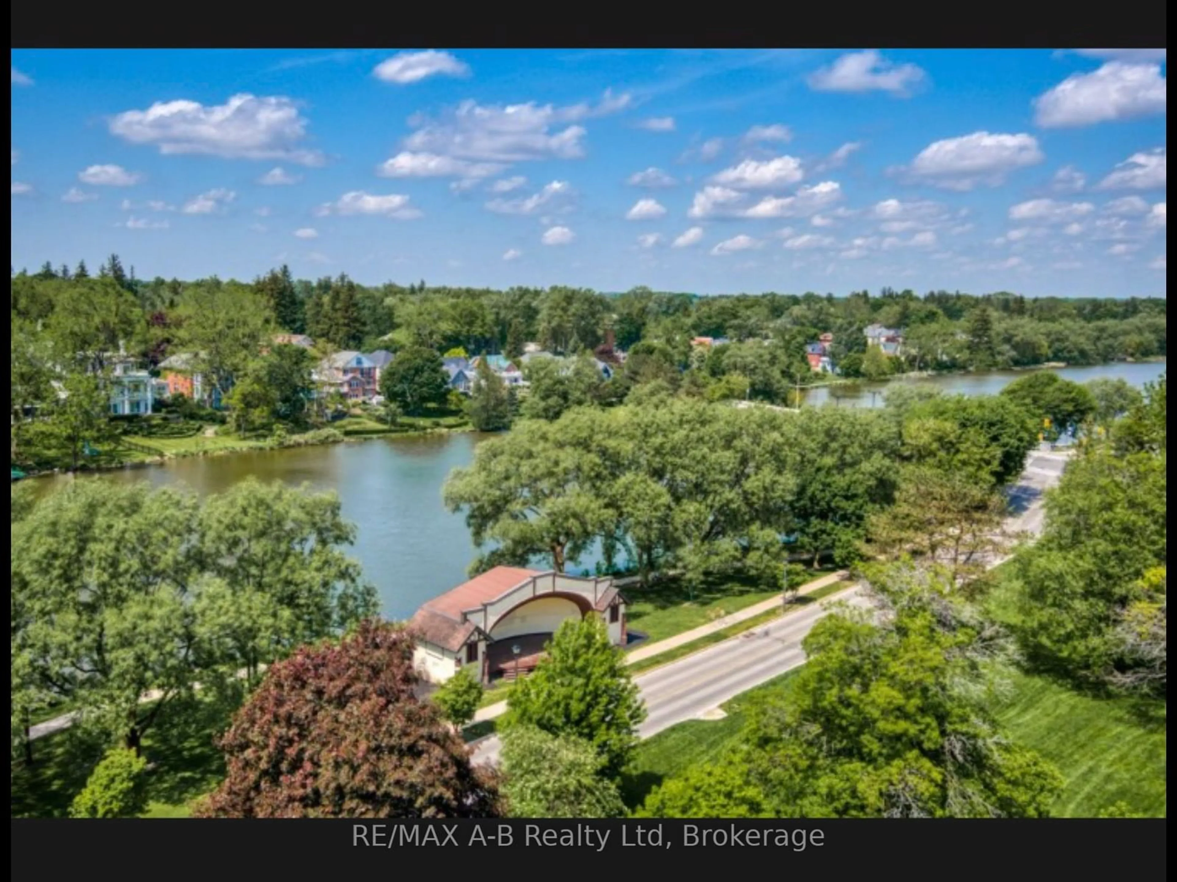 A pic from outside/outdoor area/front of a property/back of a property/a pic from drone, water/lake/river/ocean view for 11 Cobourg St #ph1, Stratford Ontario N5A 3E4