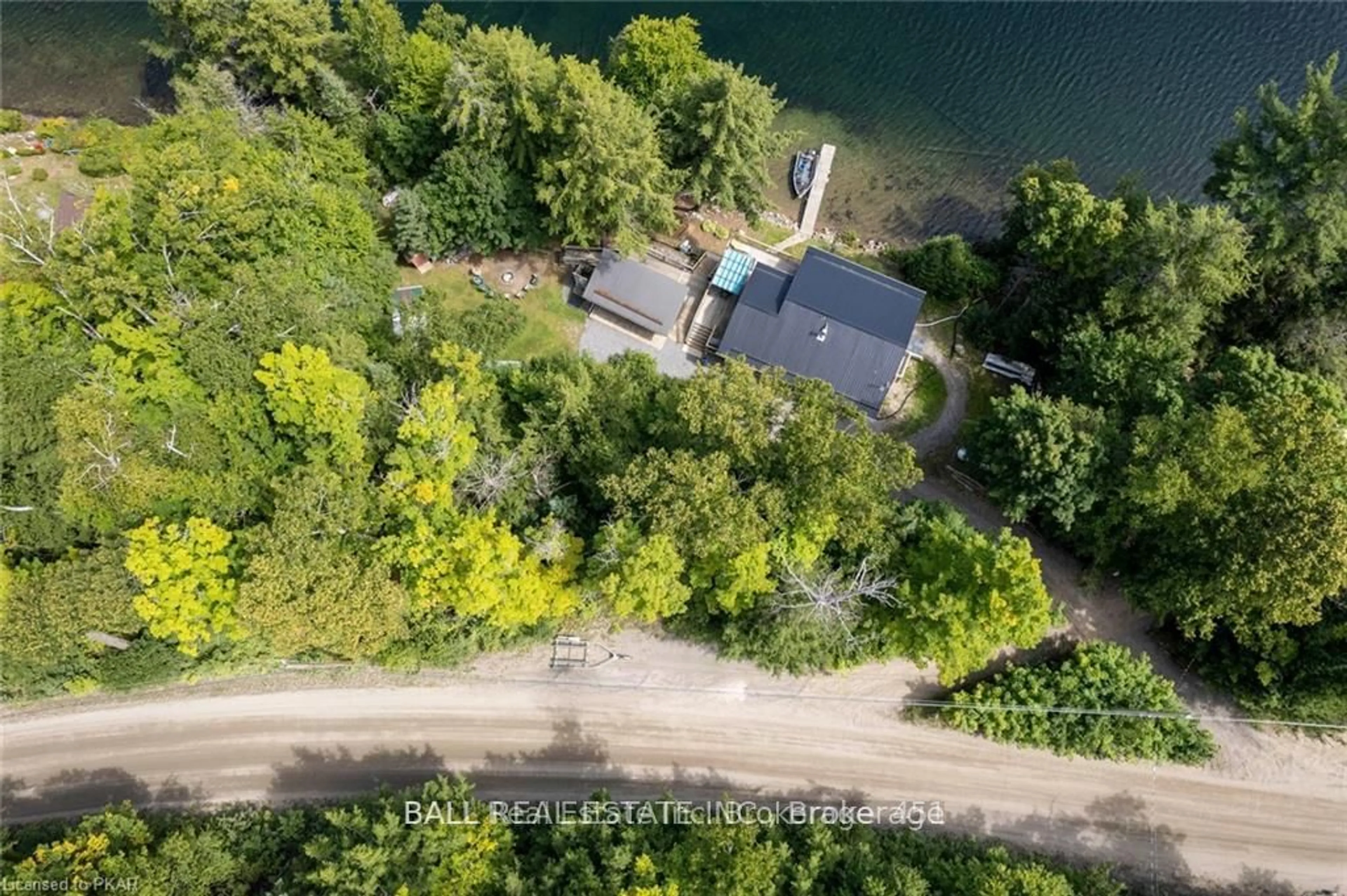 A pic from outside/outdoor area/front of a property/back of a property/a pic from drone, water/lake/river/ocean view for 1758 Papineau Lake Rd, Hastings Highlands Ontario K0L 2R0