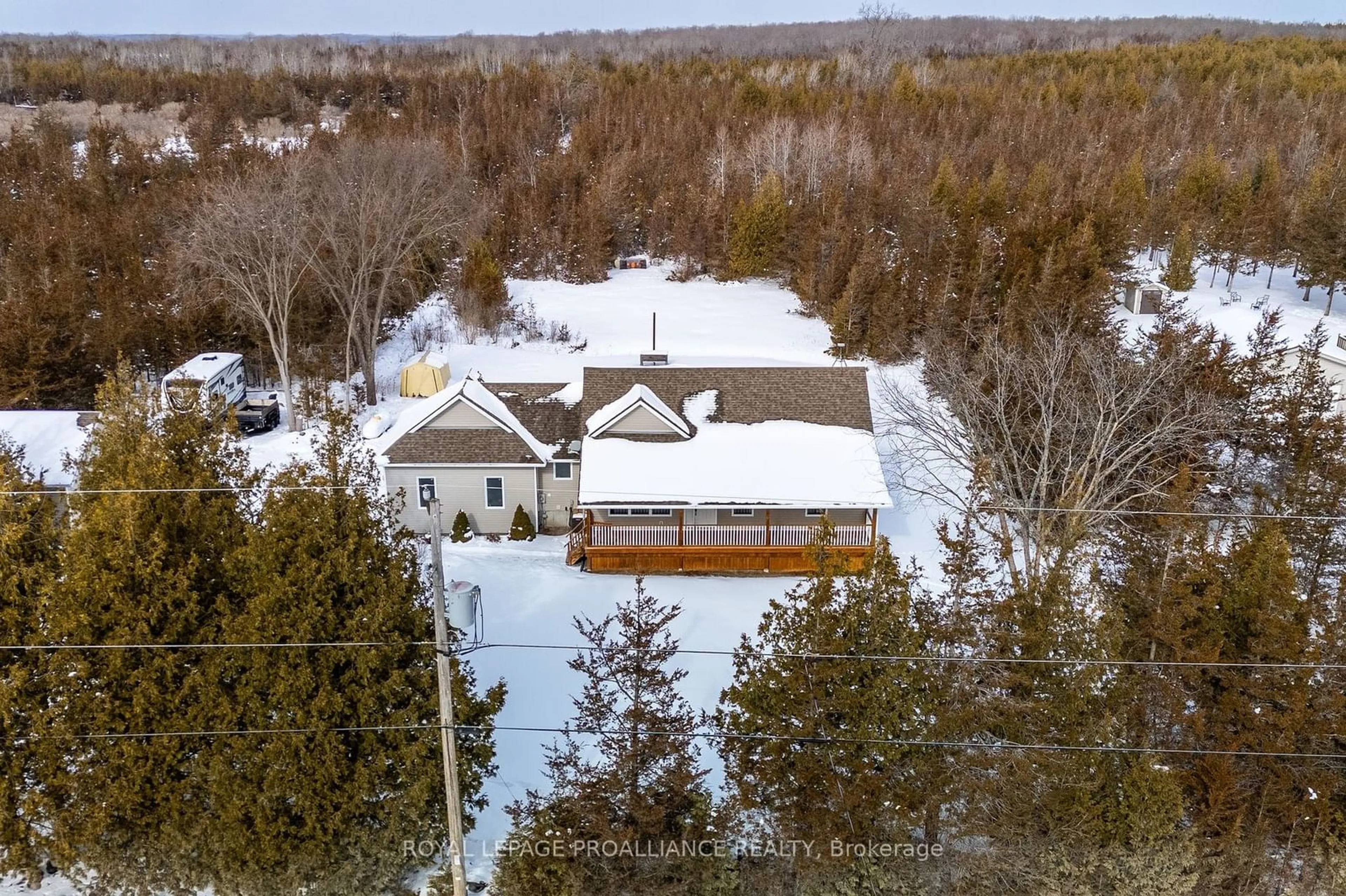 A pic from outside/outdoor area/front of a property/back of a property/a pic from drone, unknown for 3173 Harmony Rd, Tyendinaga Ontario K0K 1V0